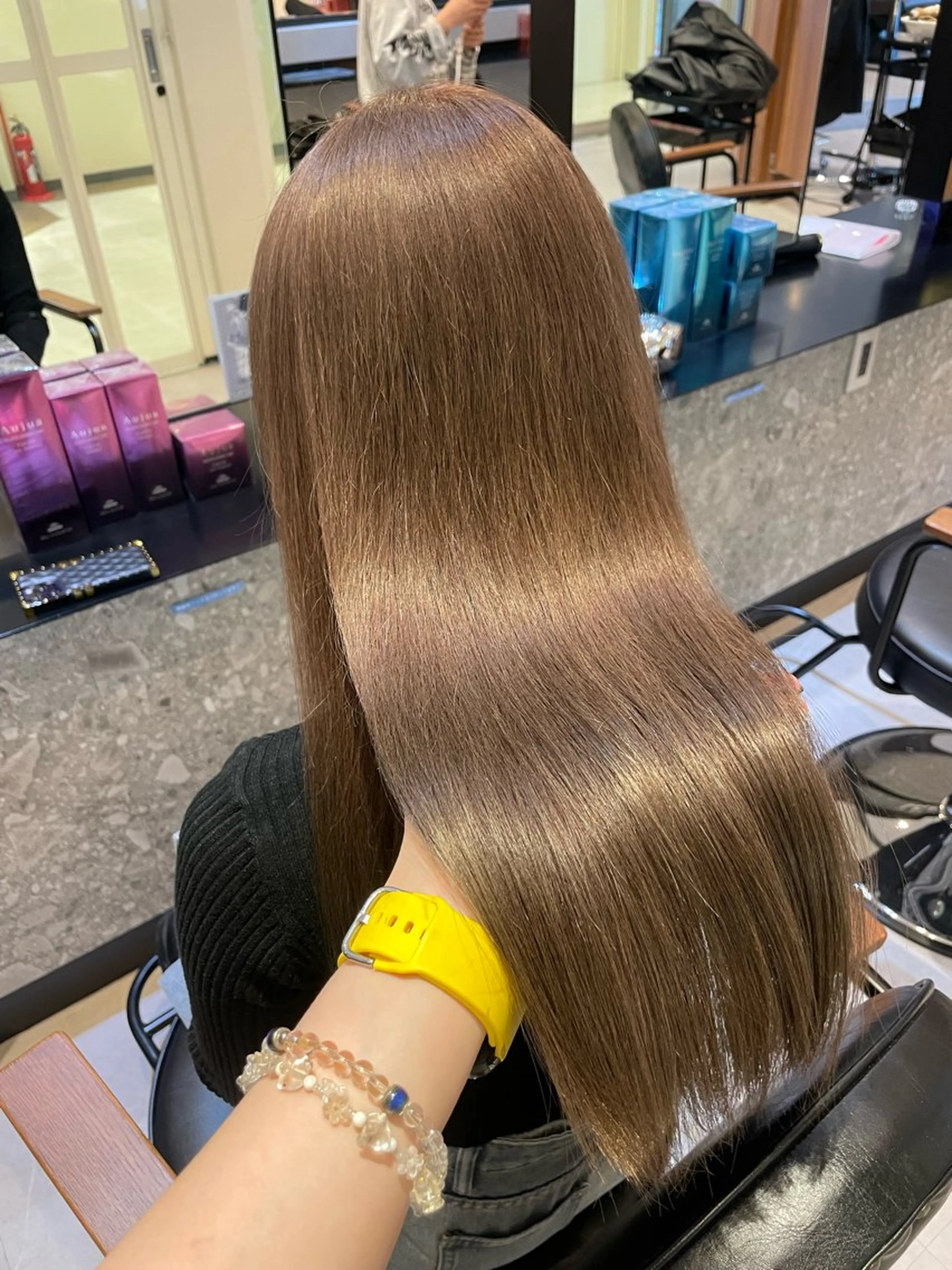 ロング カラー カット ヘアカラー トリートメント オリーブカラー🫒/ 透明感カラー/みゆのヘアスタイル