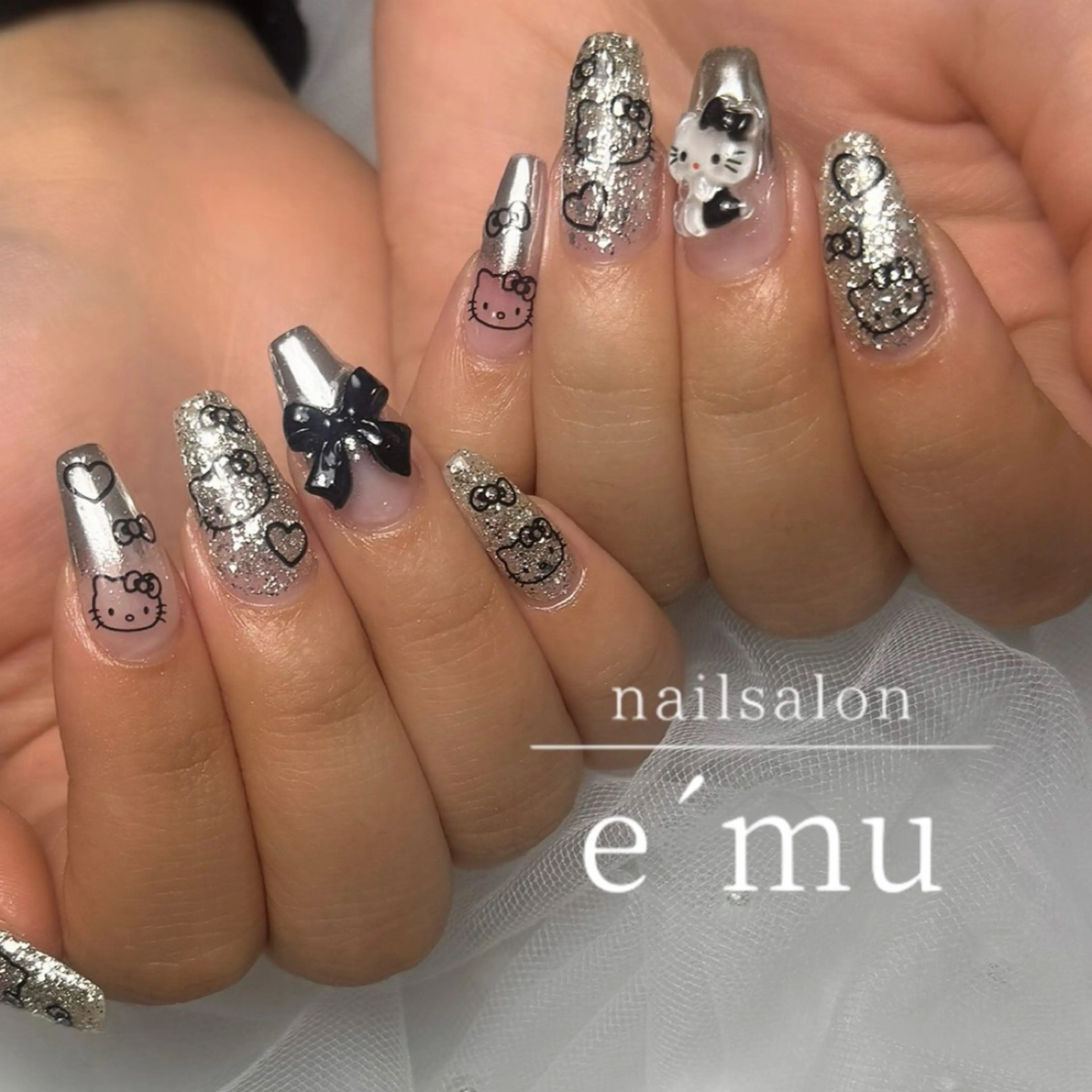 ネイル ミラーネイル ハンドネイル nailsalon e´muのネイルデザイン