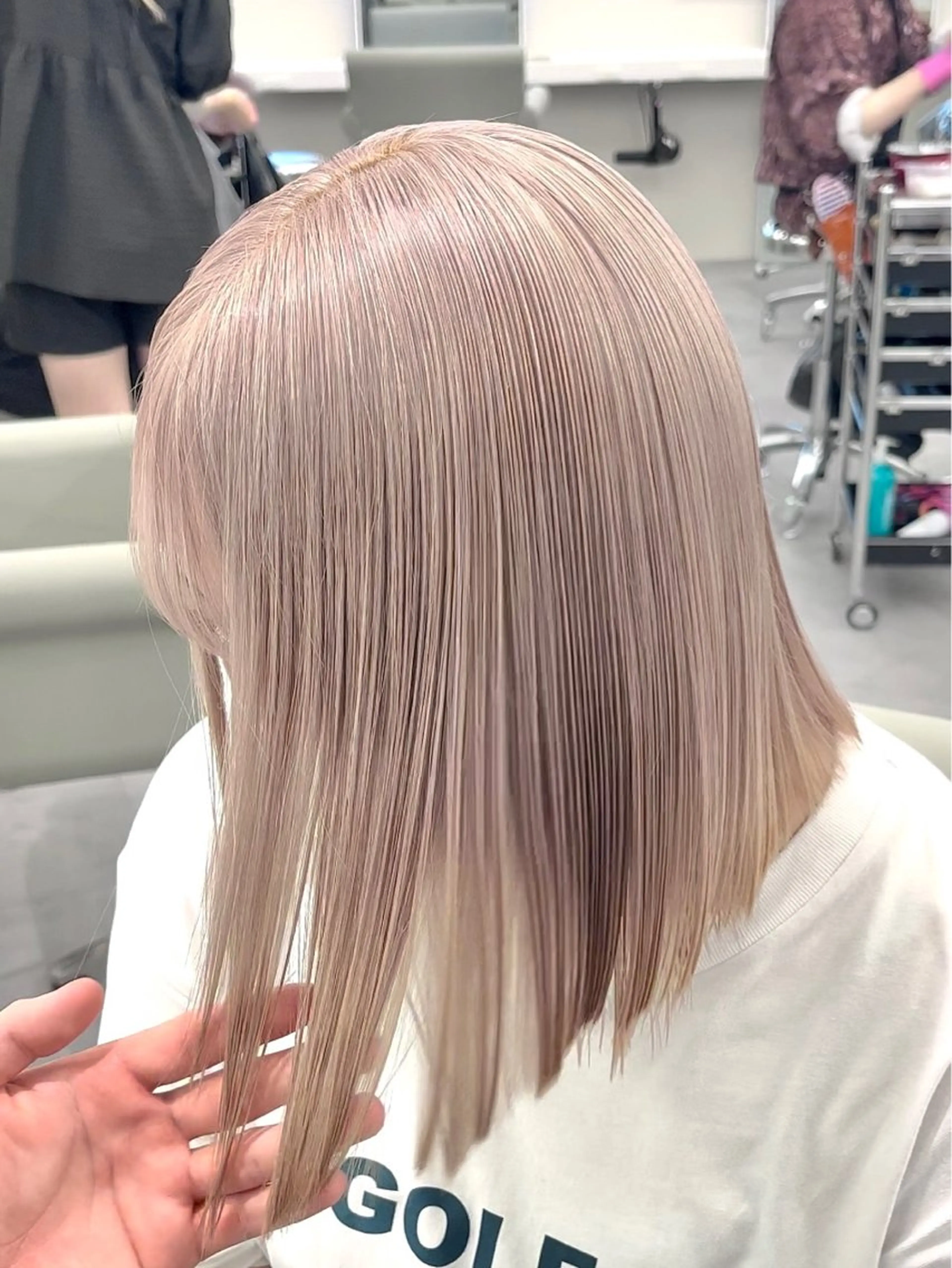 ミディアム カラー ヘアアレンジ カット ヘアカラー トリートメント beleza scelto所属・ハイトーン特化 ♡shoka♡のヘアスタイル