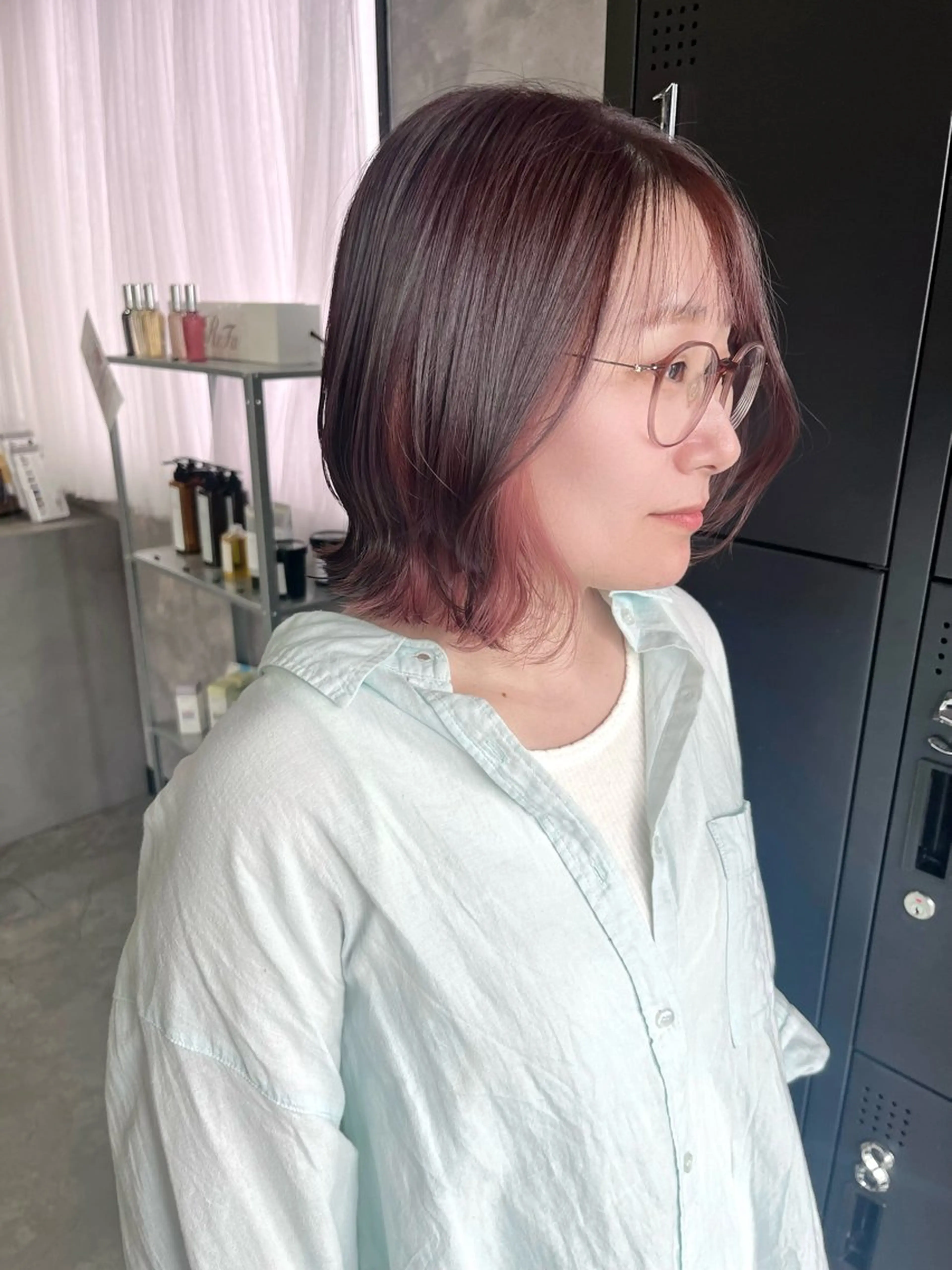 ミディアム カラー ピンクカラー カット ヘアカラー 伊藤 由妃乃のヘアスタイル