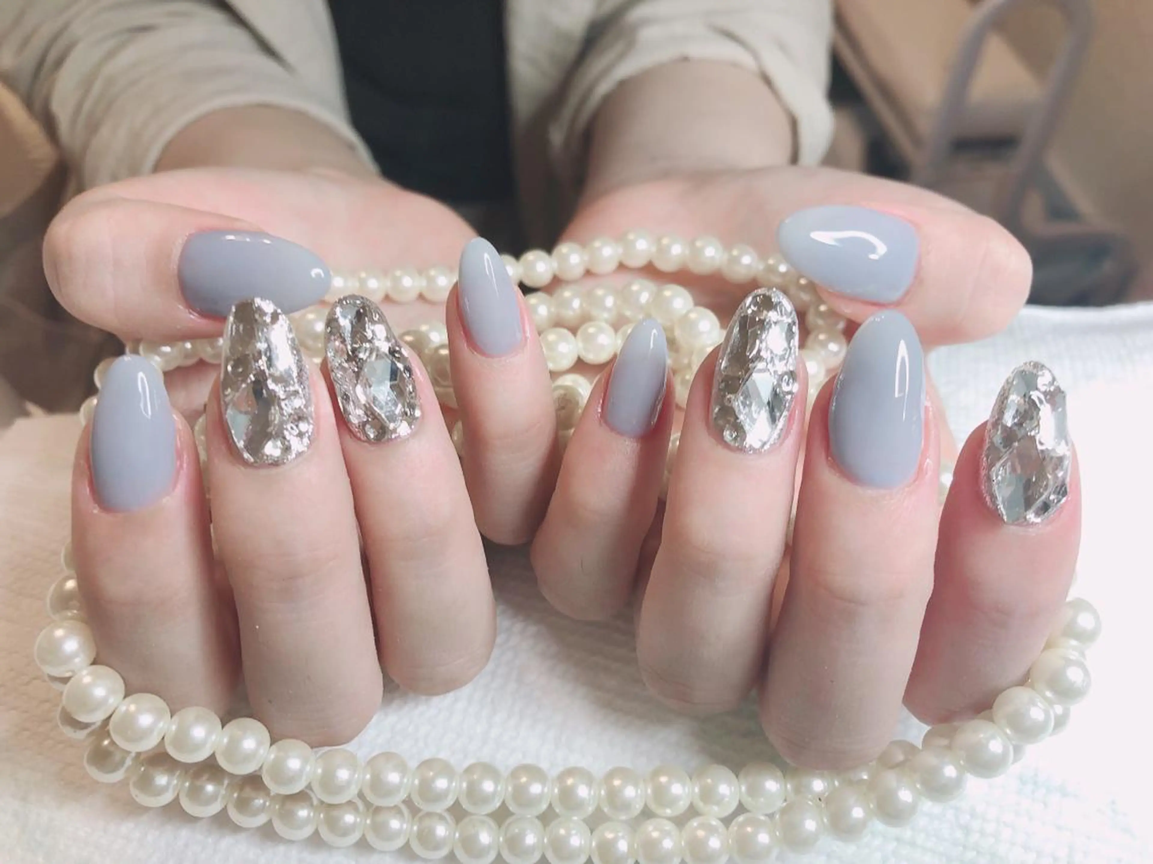 セミロング ネイル ハンドネイル 長さ出し専門 nynaのネイルデザイン