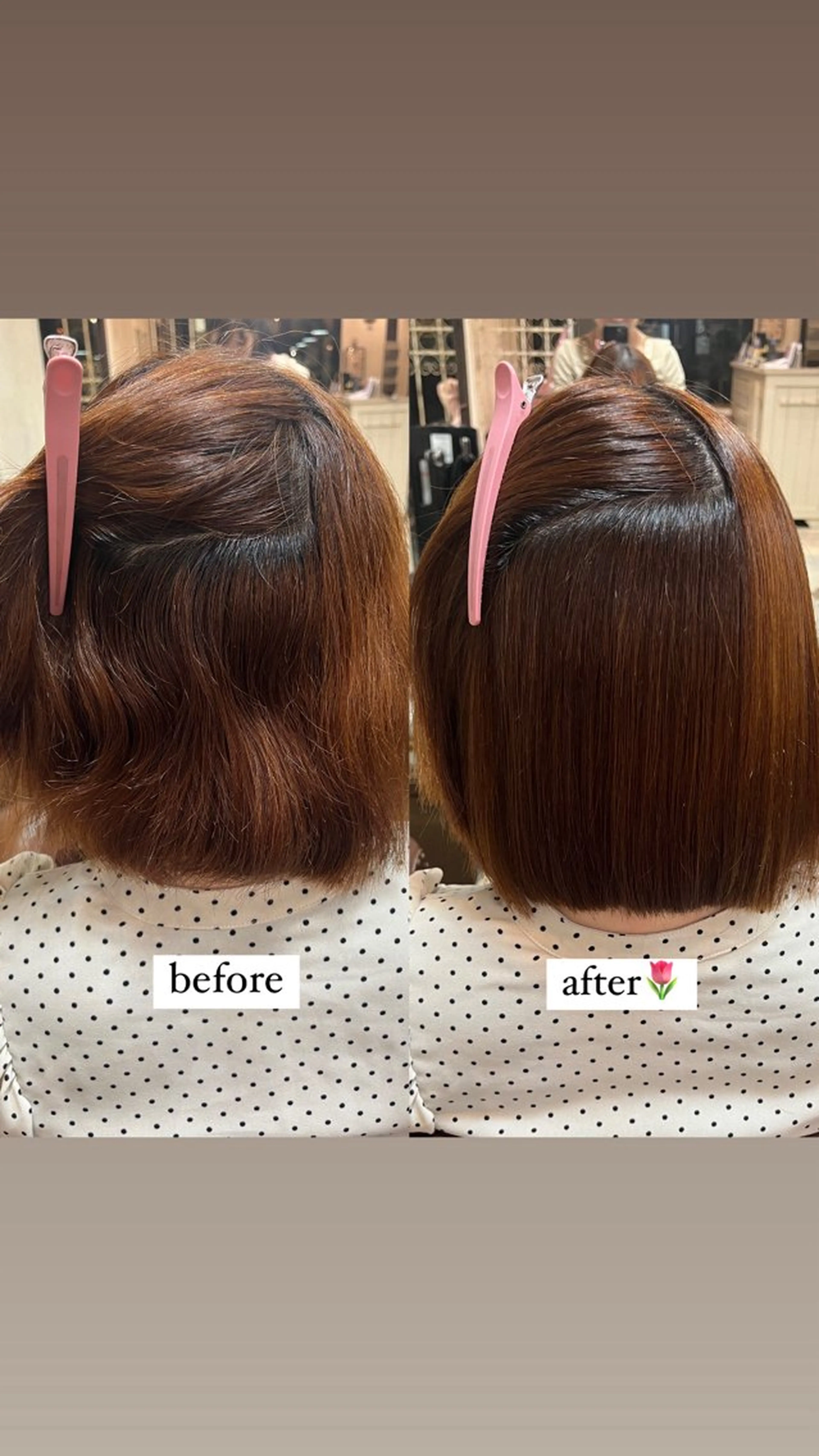 ミディアム ボブ 縮毛矯正 Belle 並木通り店所属・rena/ パーマ/カラーのヘアスタイル