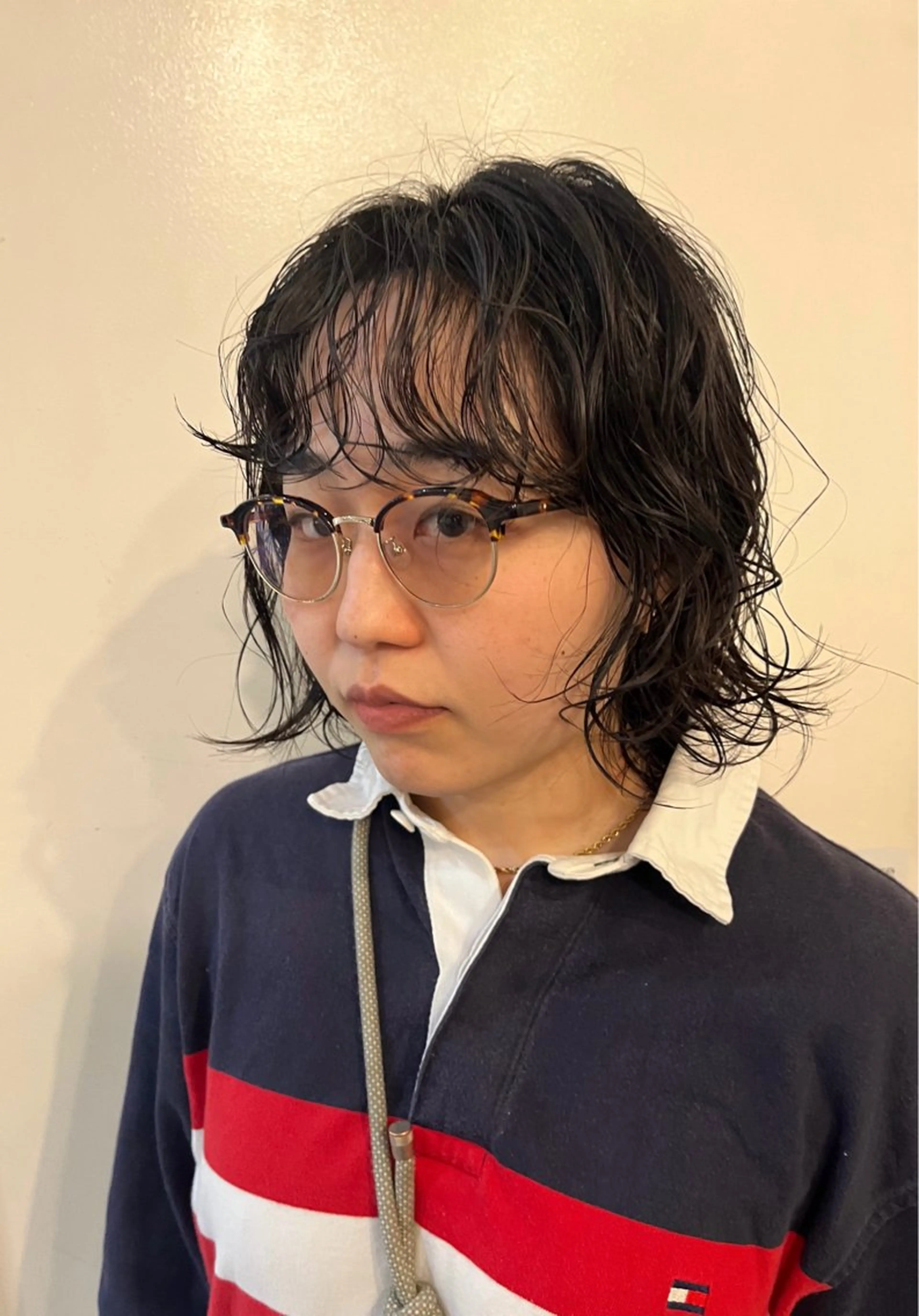 ミディアム カラー パーマ パーマ ✴︎UNU ✴︎モエカのヘアスタイル