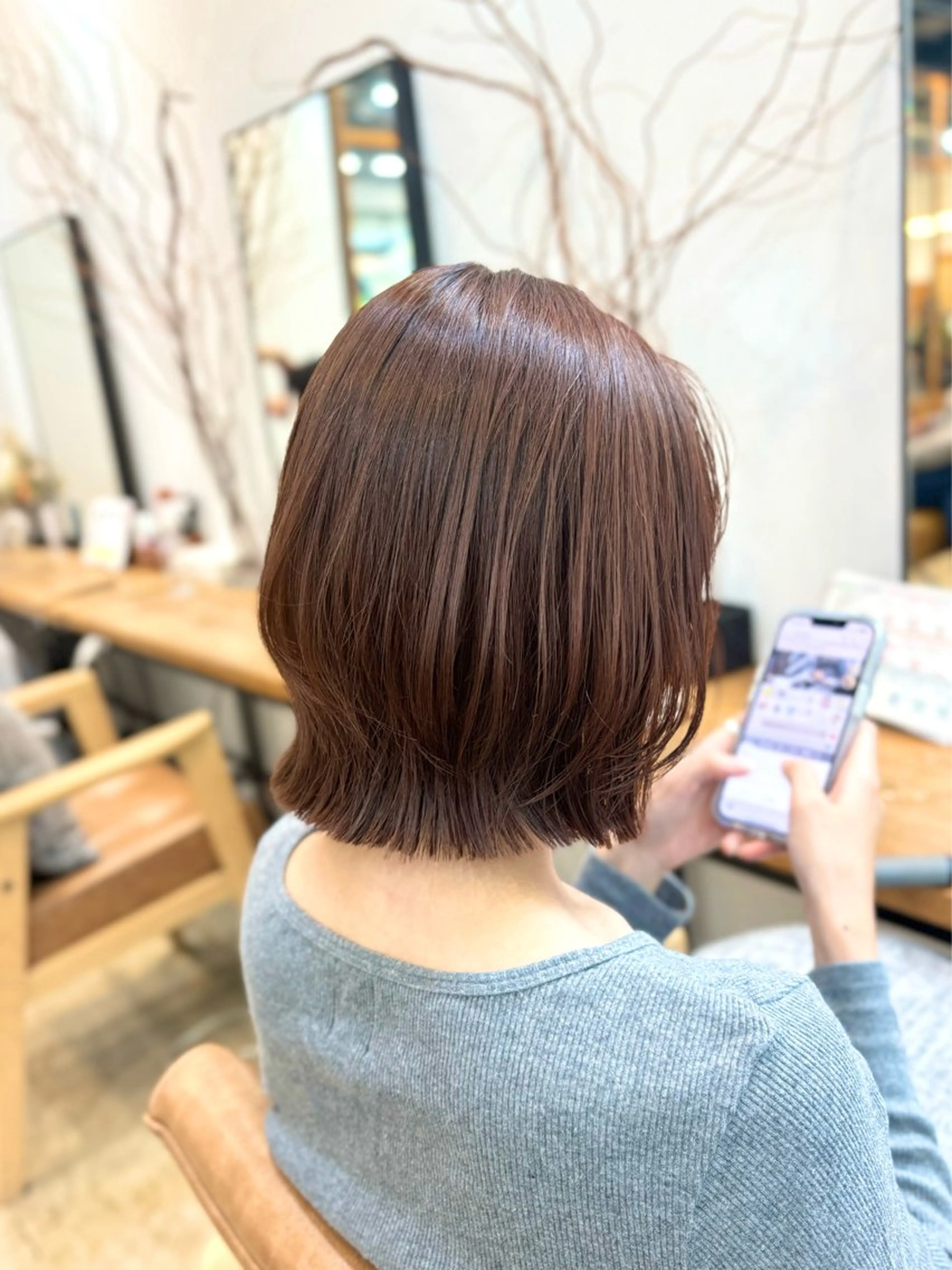 ミディアム カラー ブラウンカラー オレンジ knot by belle所属・Hana❁⃘*.ﾟ Jr.stylistのヘアスタイル