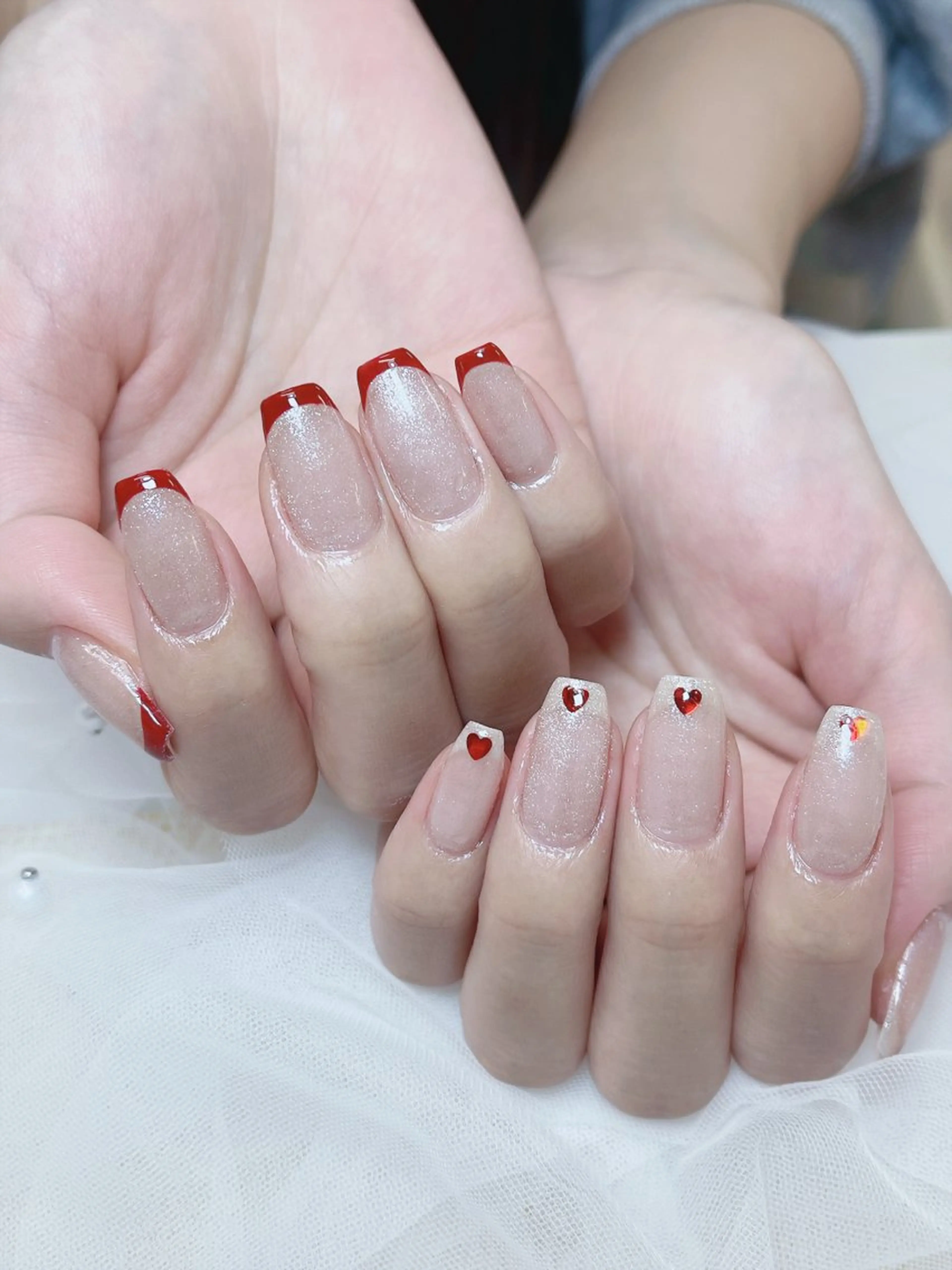 ネイル チークネイル 成人式 フレンチネイル グラデーション 氷ネイル・うるうるネイル ハンドネイル DUO MI所属・DUO   MI nail salonのネイルデザイン