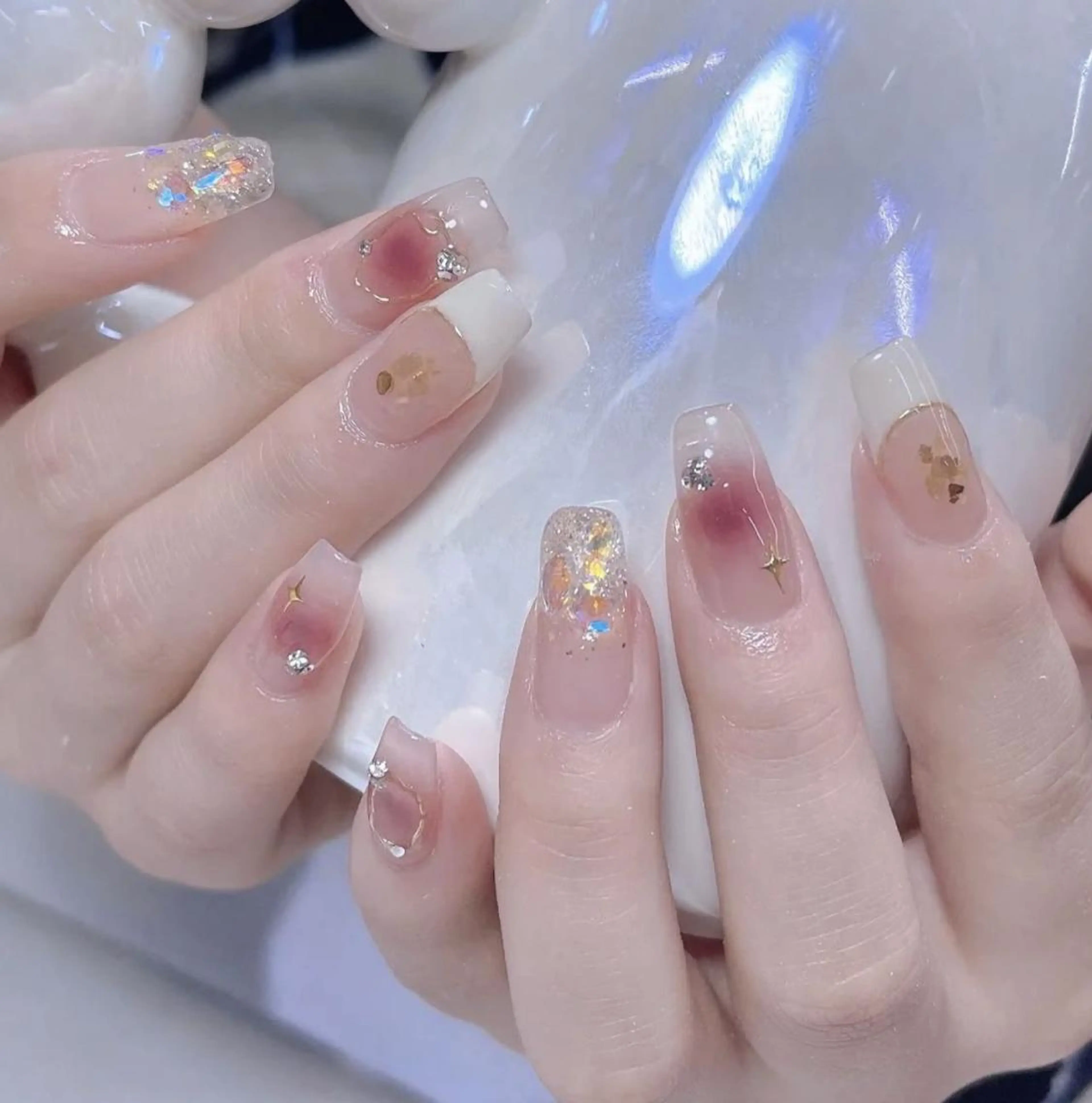 ネイル アートネイル 長さ出し ネイルチップ Queen's ゆなのネイルデザイン