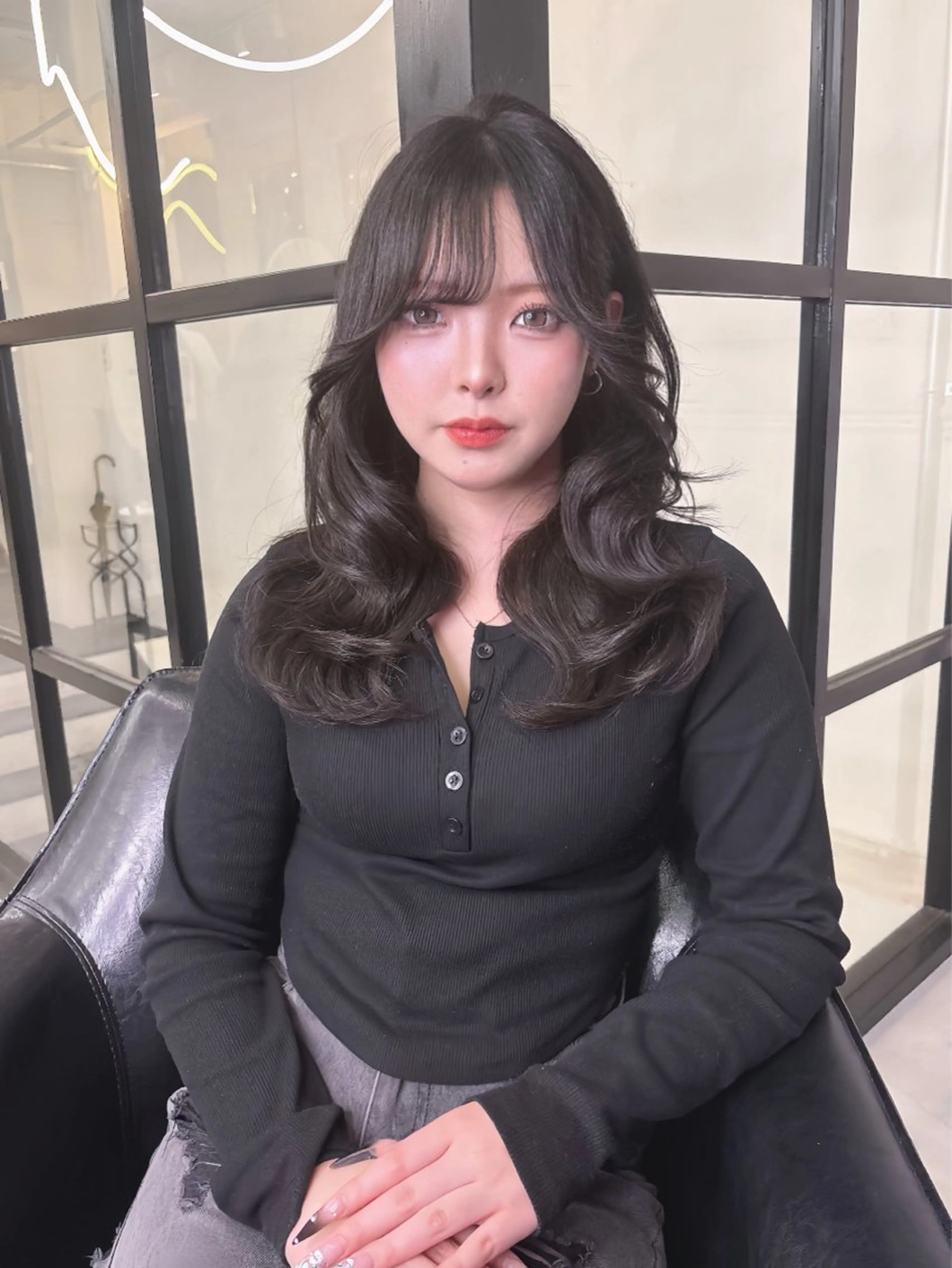 ロング カラー グレージュ レイヤーカット カット ヘアカラー Maison Halu YUKIのヘアスタイル