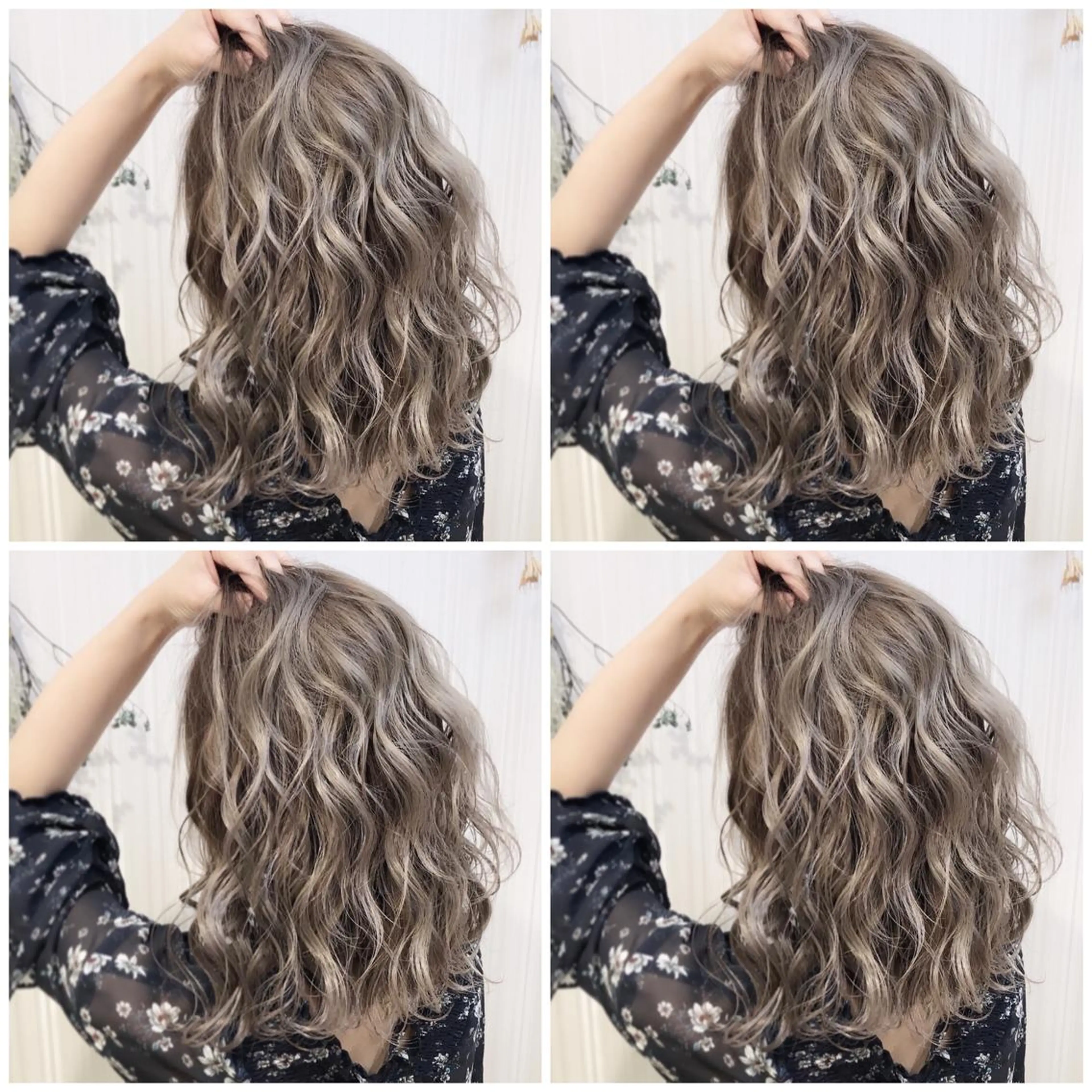 セミロング カラー バレイヤージュ ブリーチ ハイライトカラー 外国人風カラー ハイライト ハイトーン/ブリーチ 山崎　悠次のヘアスタイル