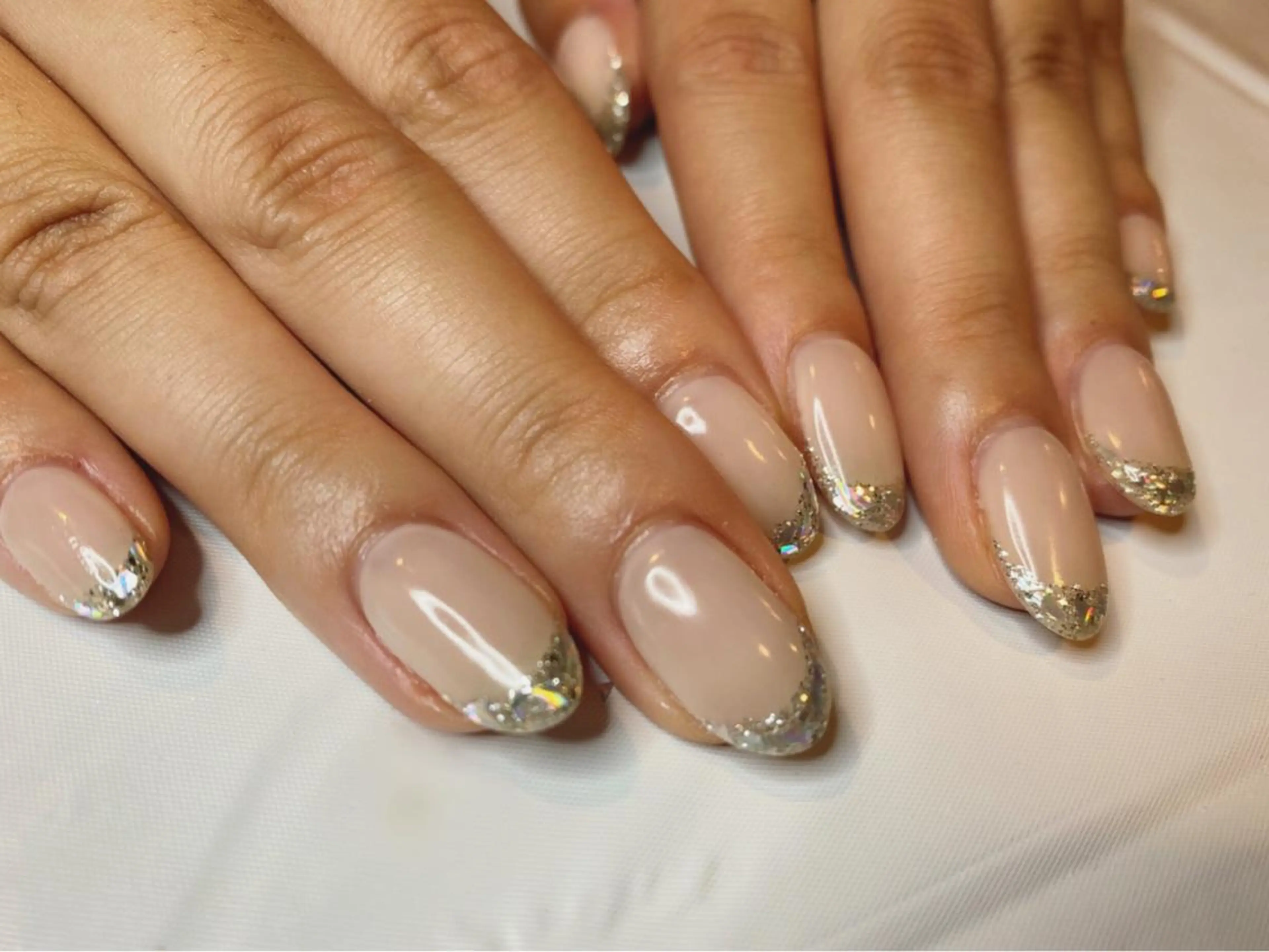 ネイル フレンチネイル ガラスフレンチ ハンドネイル nailist nanaのネイルデザイン