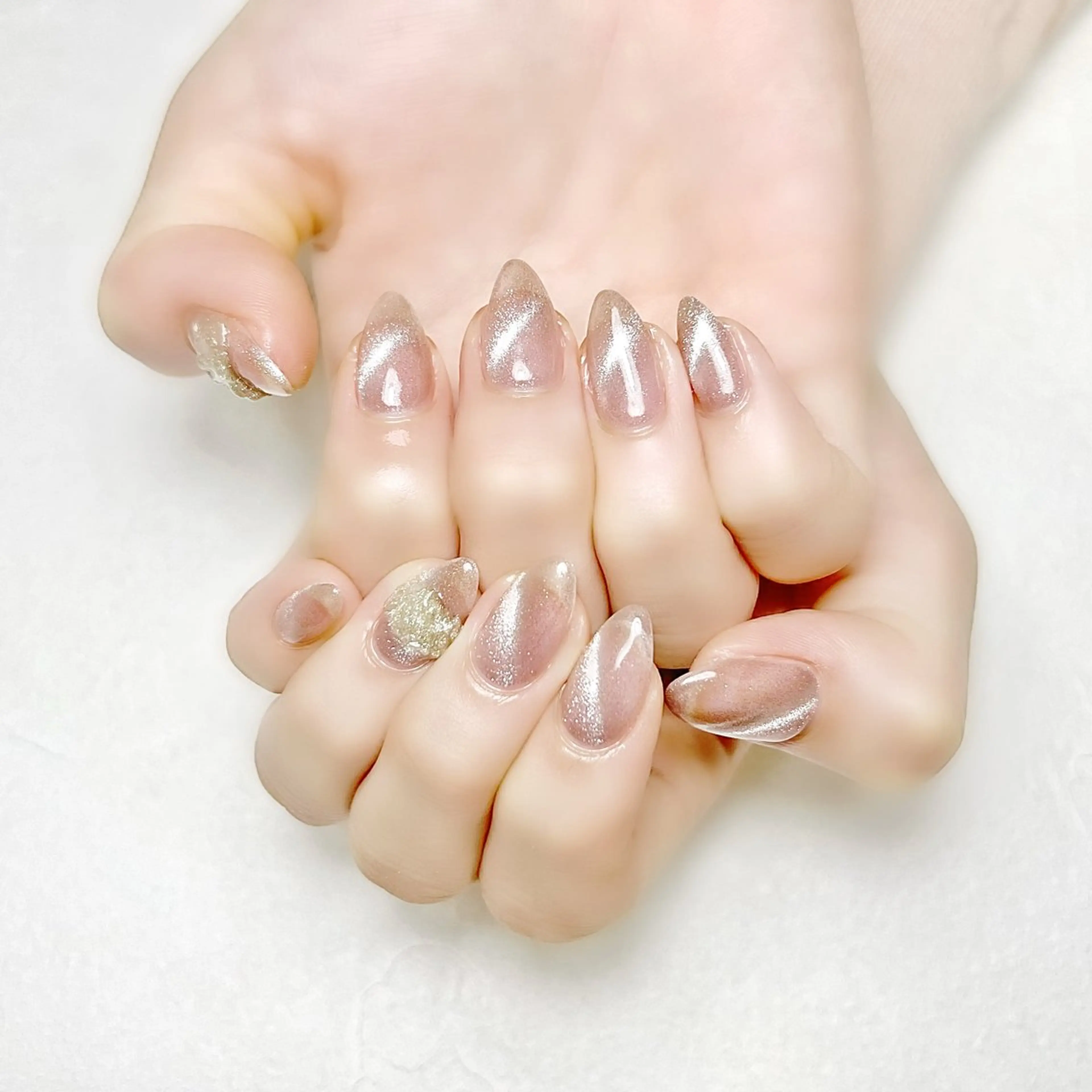 ネイル ジェルネイル マグネットネイル オフィスネイル ワンカラーネイル ピンク rouse nail RISATOのネイルデザイン