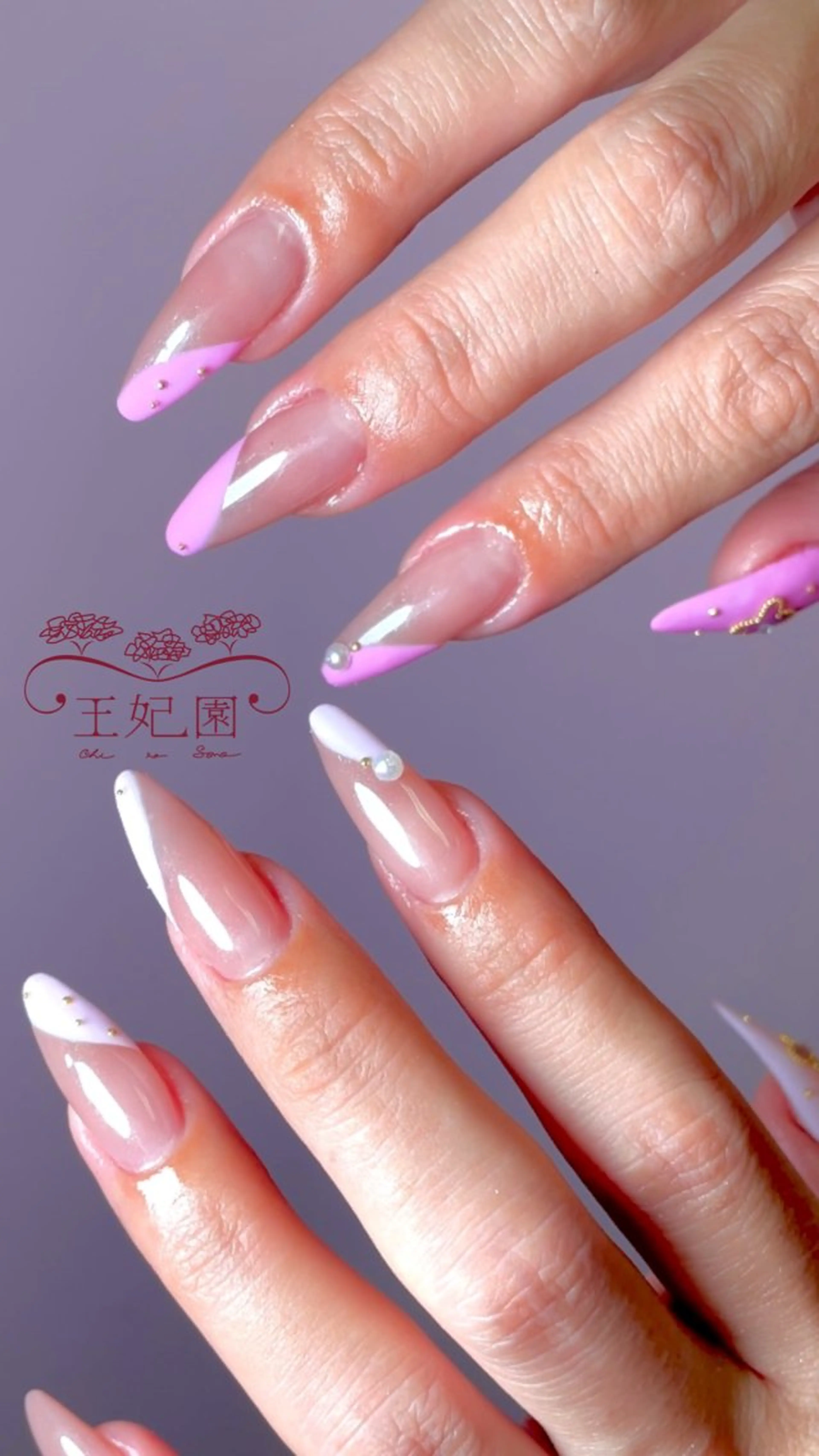 ネイル フレンチネイル ガラスフレンチ メンズネイル 冬ネイル クリスマス nail salon王妃の園所属・王妃の園 ohinosonoのネイルデザイン