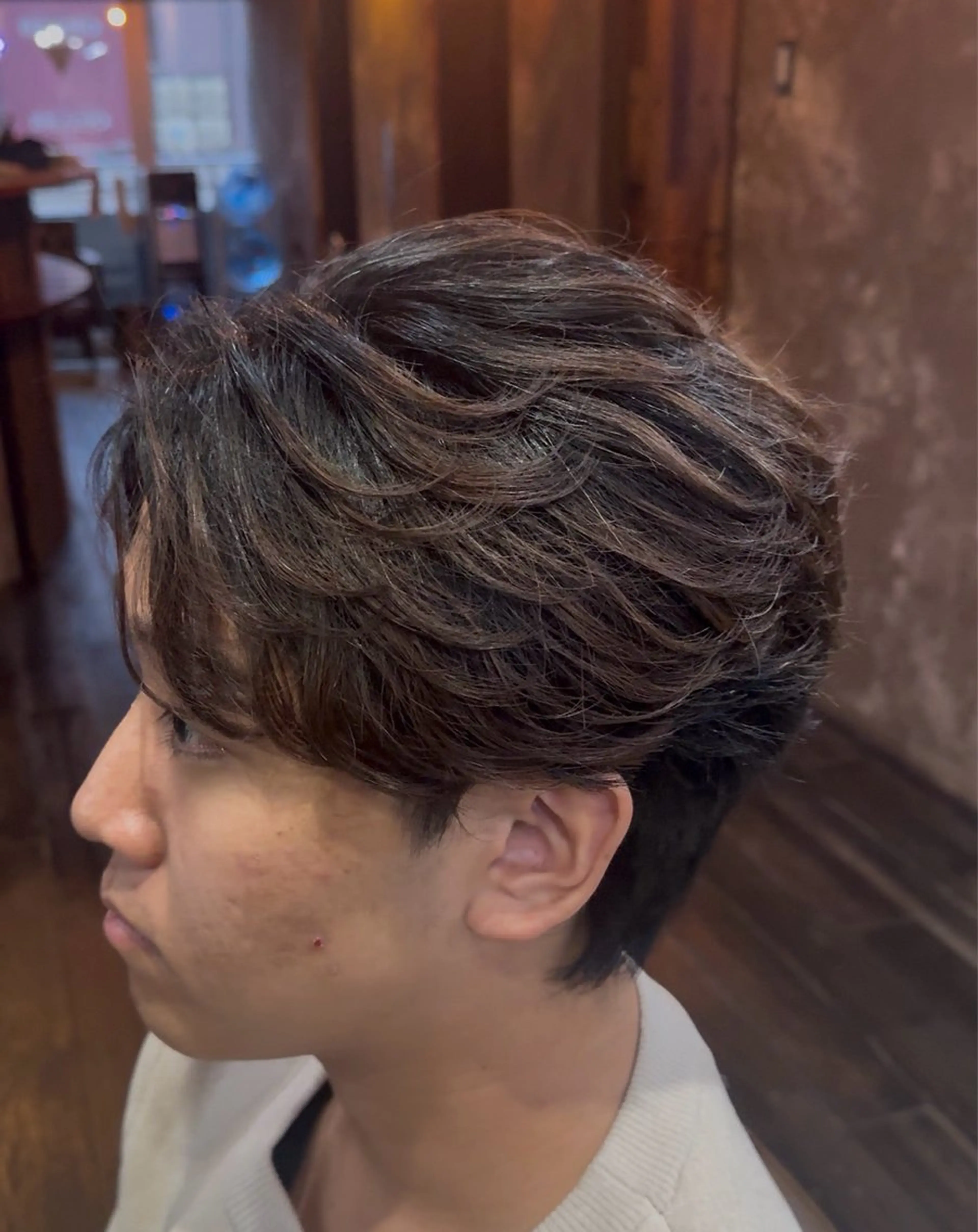 ショート パーマ メンズ フェザーパーマ メンズパーマ カット パーマ メンズカット/パーマ 艶カラーTAIGA︎のヘアスタイル
