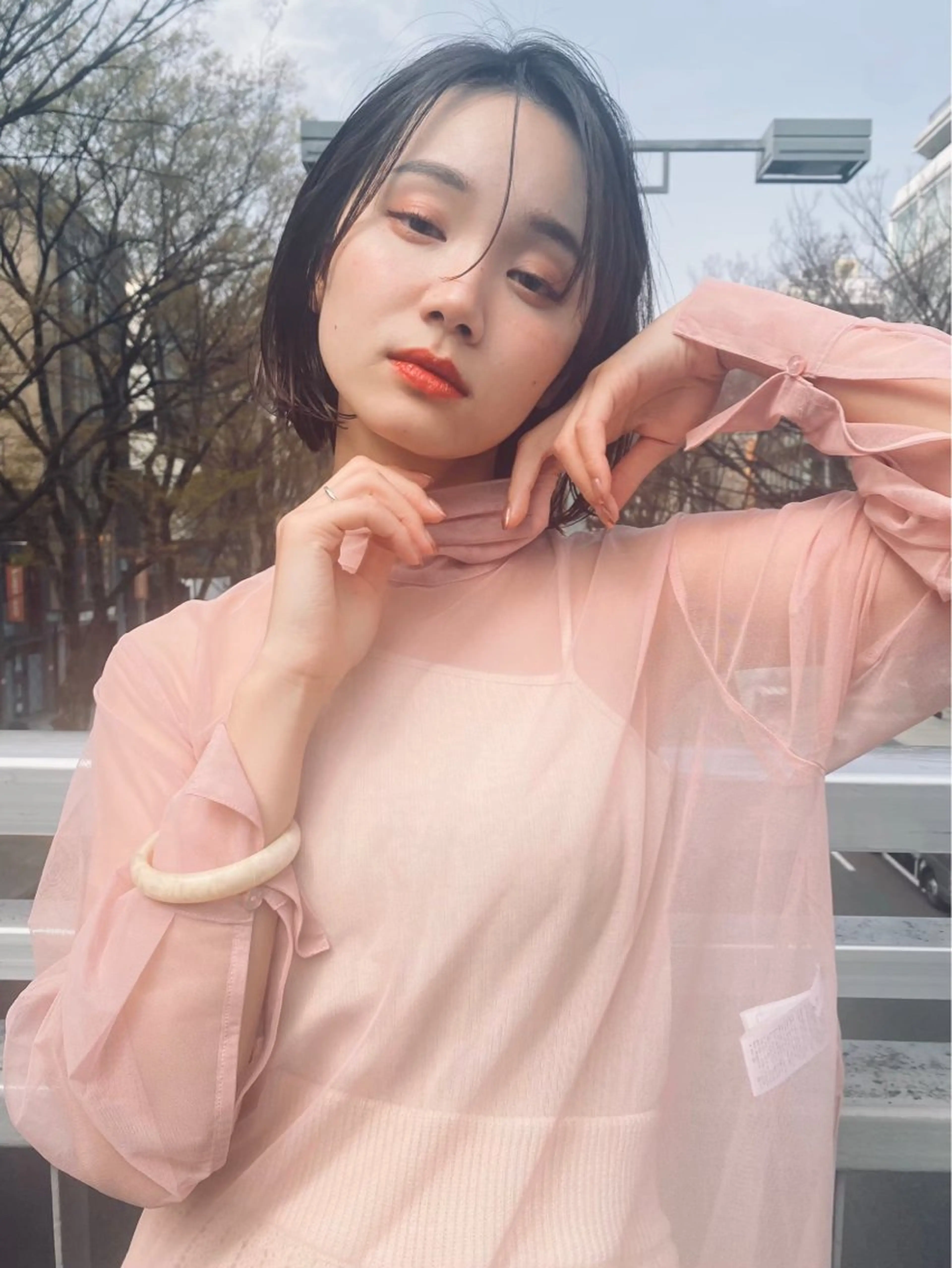 セミロング カラー パーマ ヘアアレンジ カット ヘアカラー トリートメント ヘッドスパ ヘアセット 透明感/オリーブ/ グレージュ/YUKAのヘアスタイル