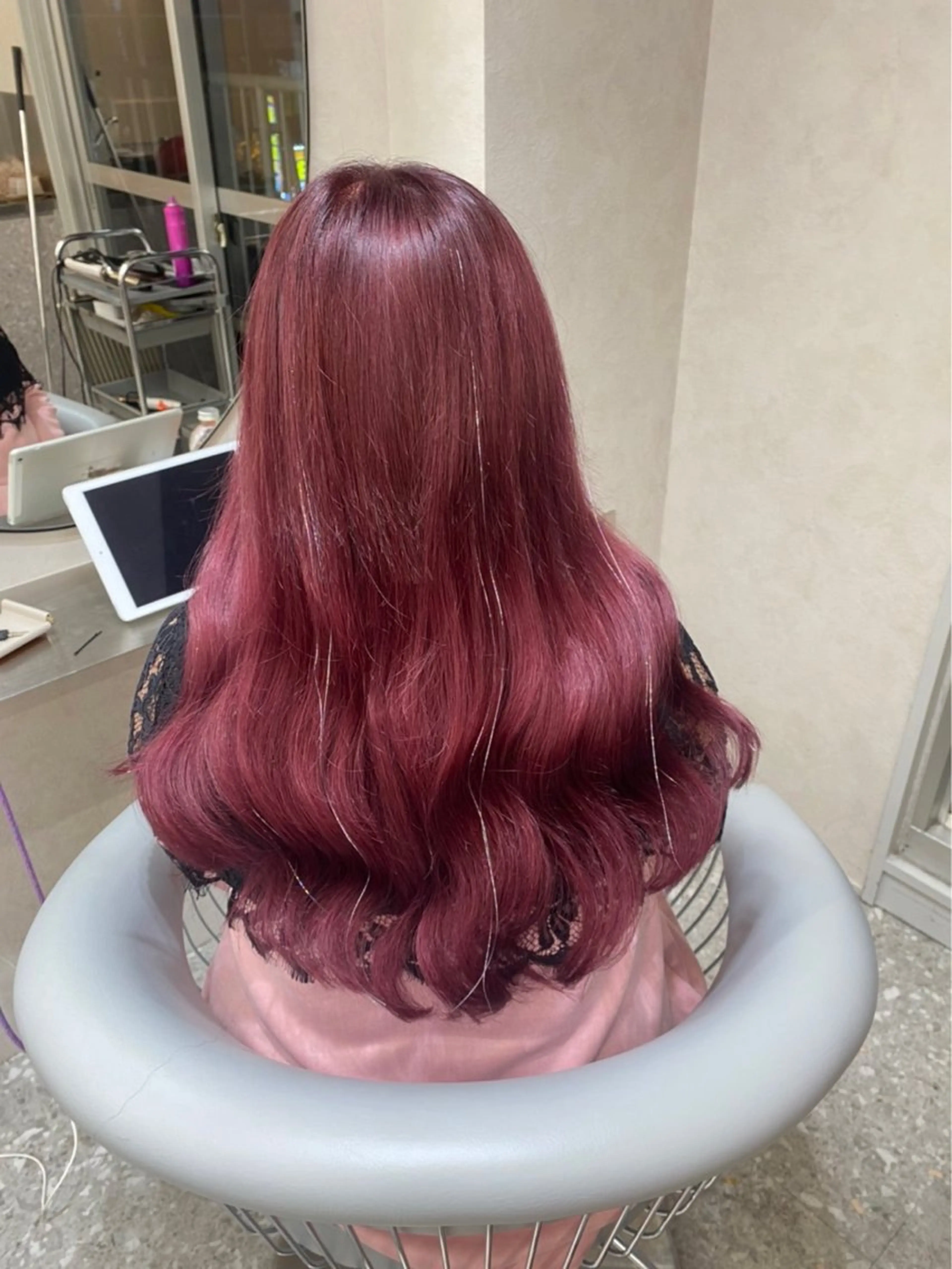 ロング カラー ベージュカラー ブリーチ ブラウンカラー ケアブリーチ チョコレートブラウン カット ヘアカラー エクステ 新宿/韓国ヘア 中明度カラー/かやのヘアスタイル