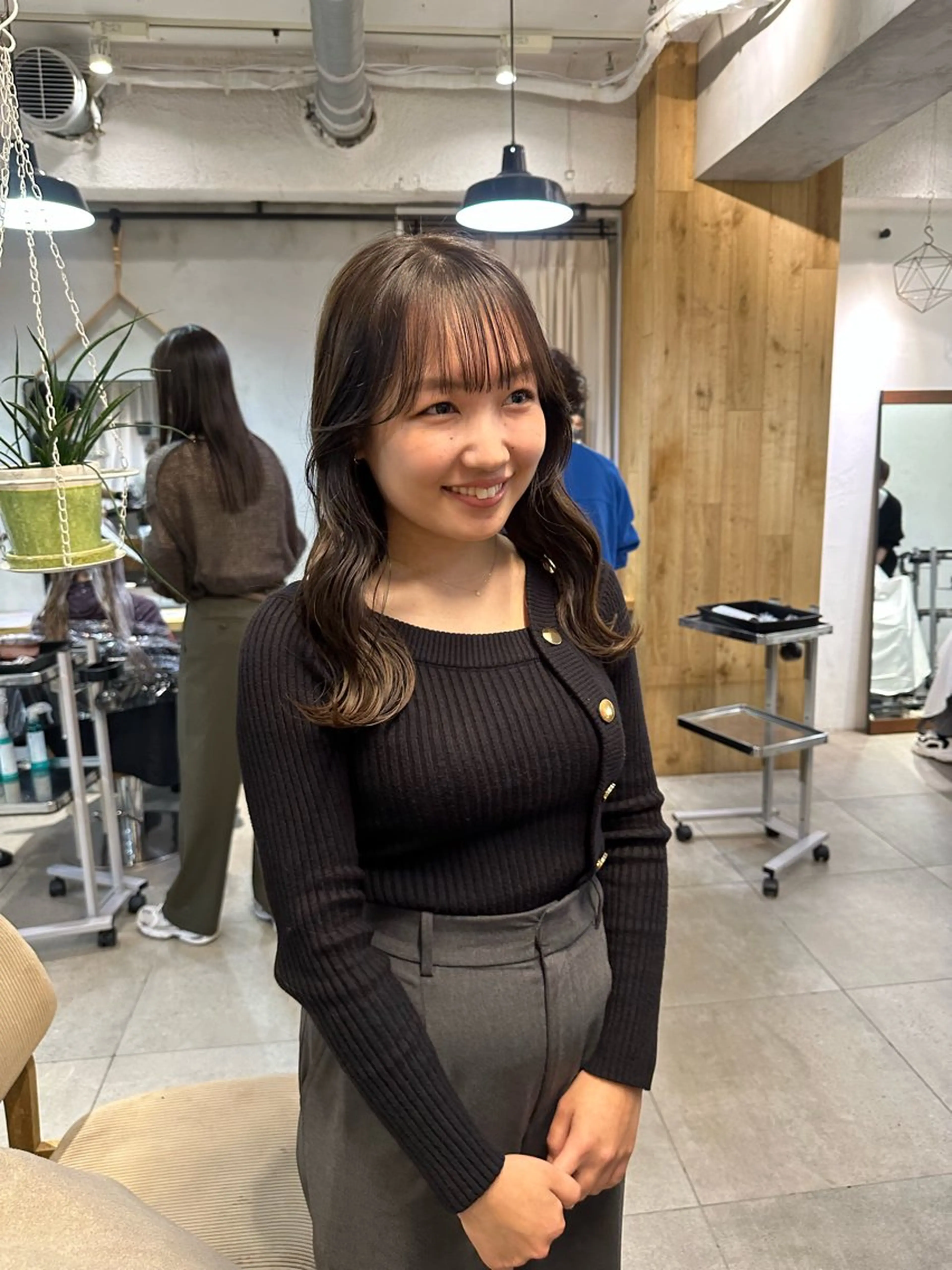 ミディアム カラー カット ヘアカラー トリートメント ヘッドスパ REINA☁️透明感 カラー/ぷつっと♡のヘアスタイル