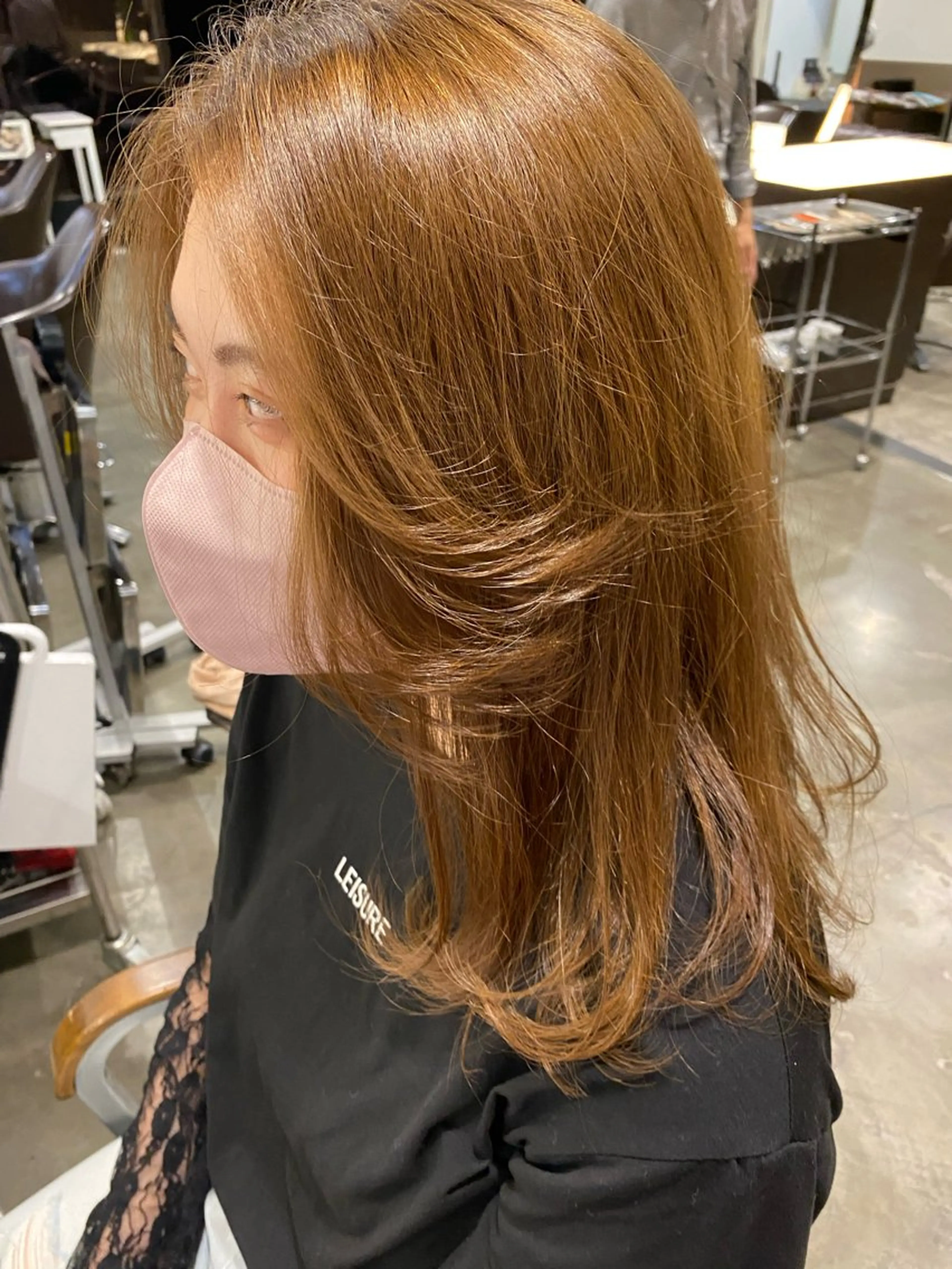 ロング 顔周りカット 韓国風ヘア レイヤーカット タツキ／レイヤー／ パーマ／艶カラーのヘアスタイル