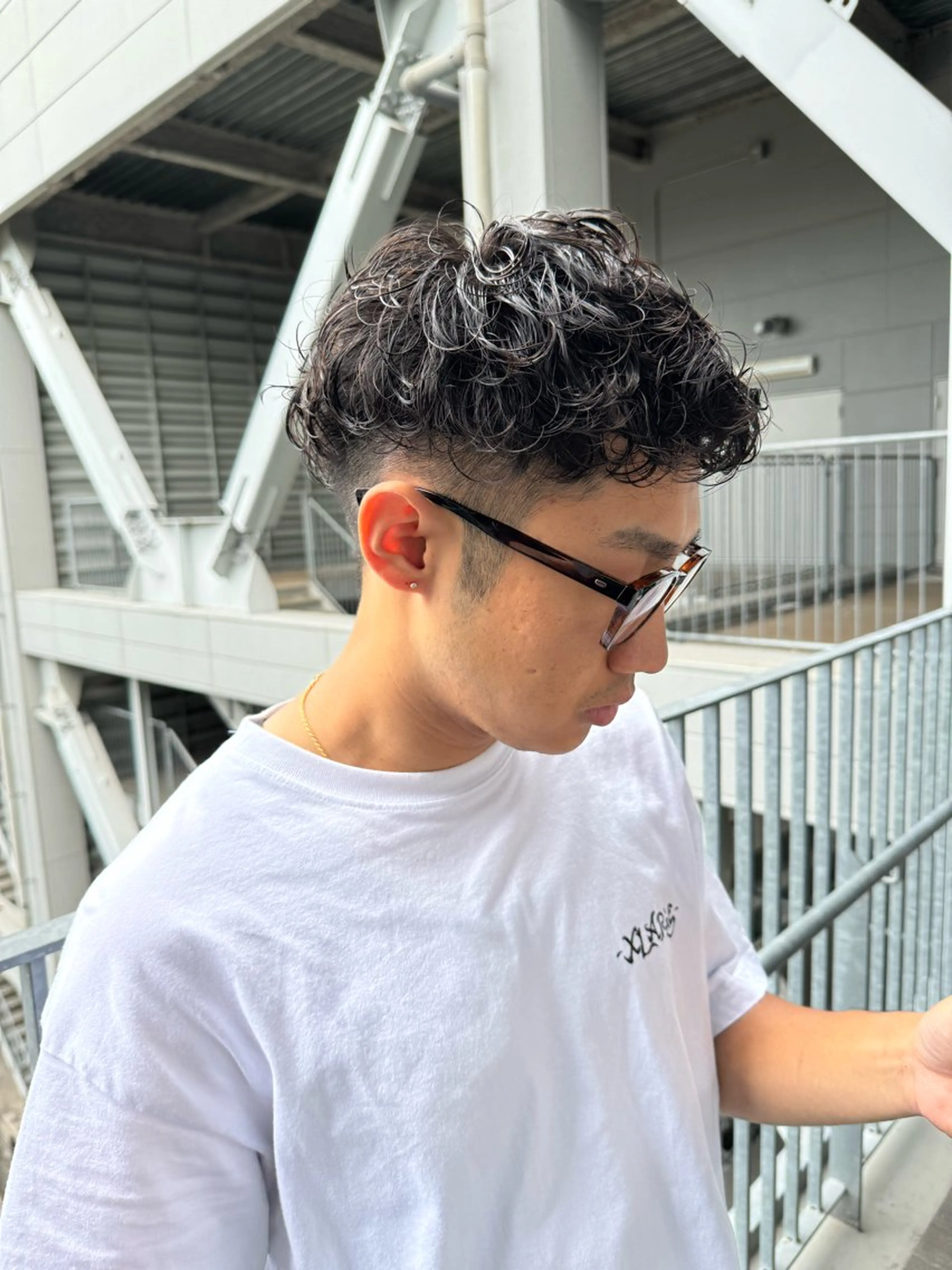 ショート パーマ メンズ GO TODAY 心斎橋edel店所属・白髪ぼかし/髪質 改善/KOMORIのヘアスタイル