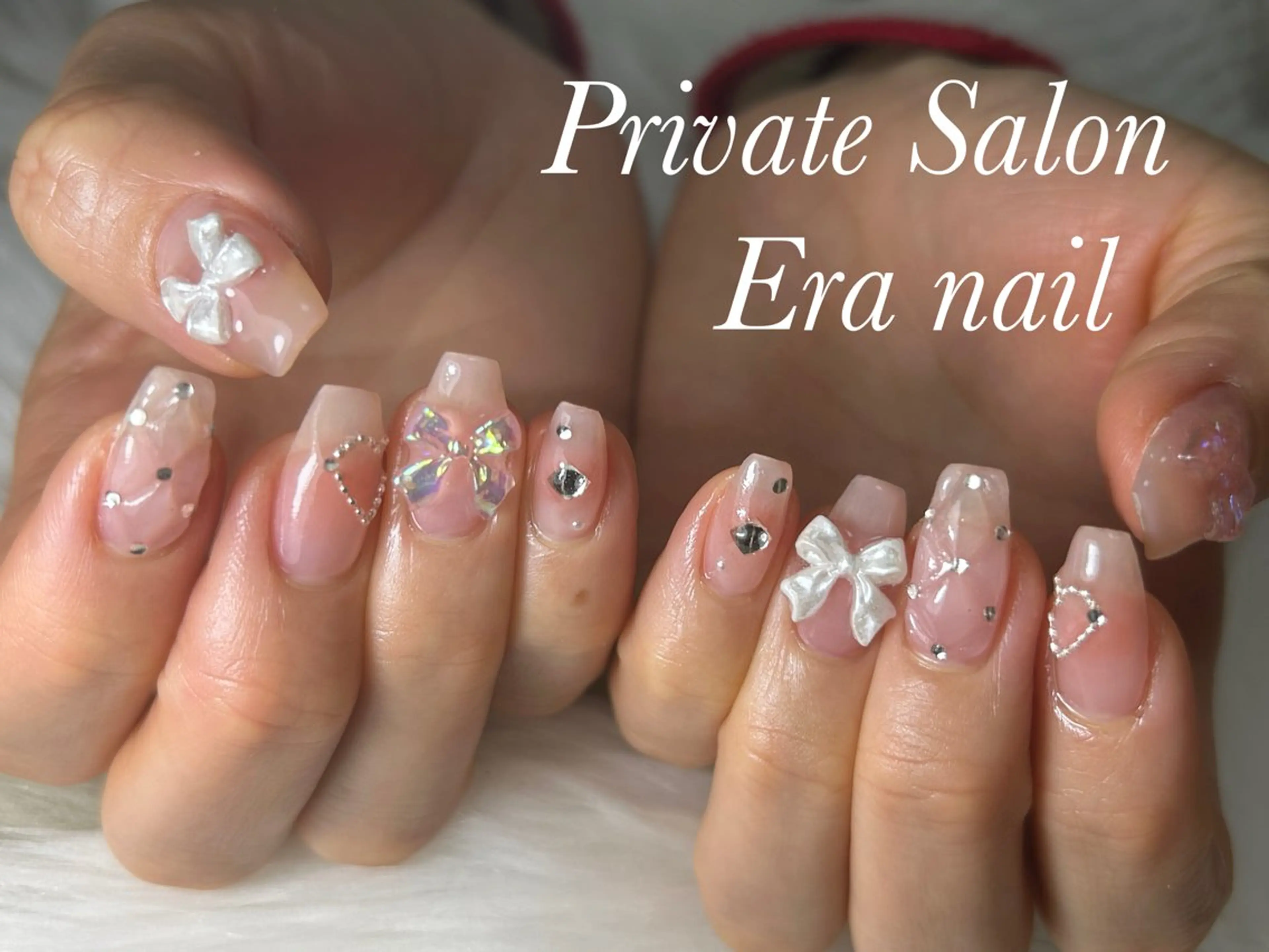 ネイル リボン ハンドネイル Era nailのネイルデザイン