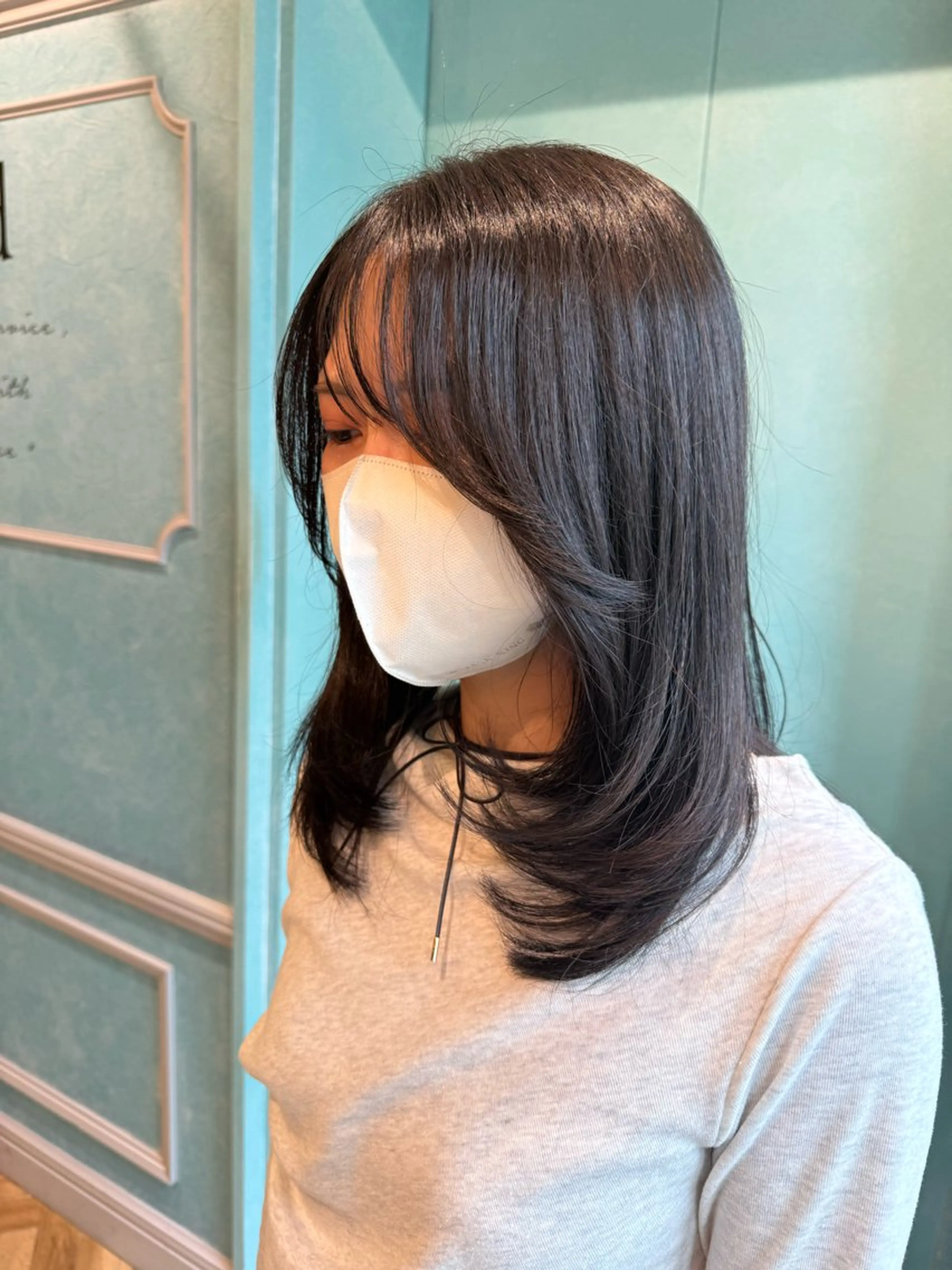 ミディアム レイヤーカット カット rina似合わせ レイヤー/メンズのヘアスタイル