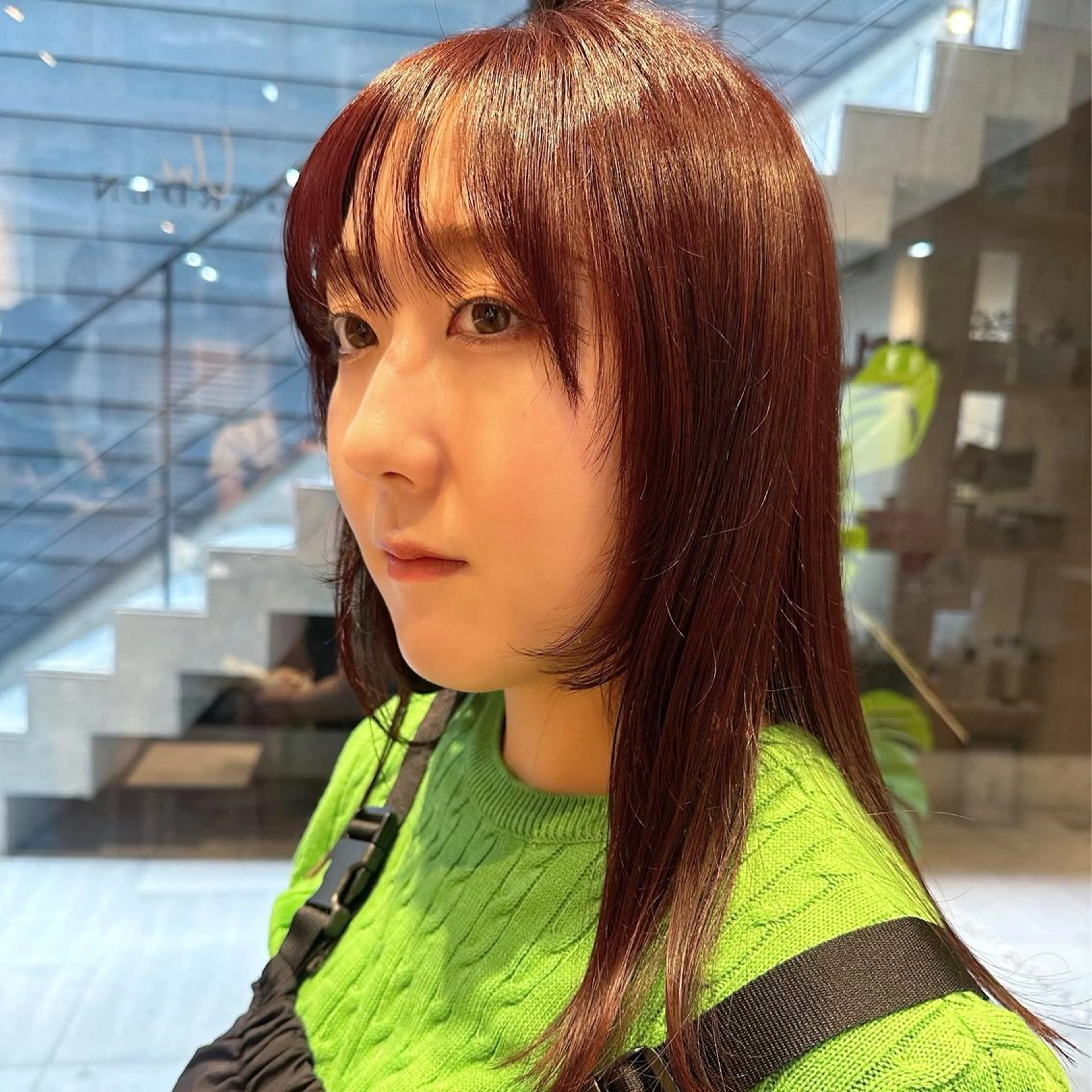 ミディアム カラー ダブルカラー ピンクカラー ボブ/レイヤー/ニュ アンスパーマ/小夏のヘアスタイル