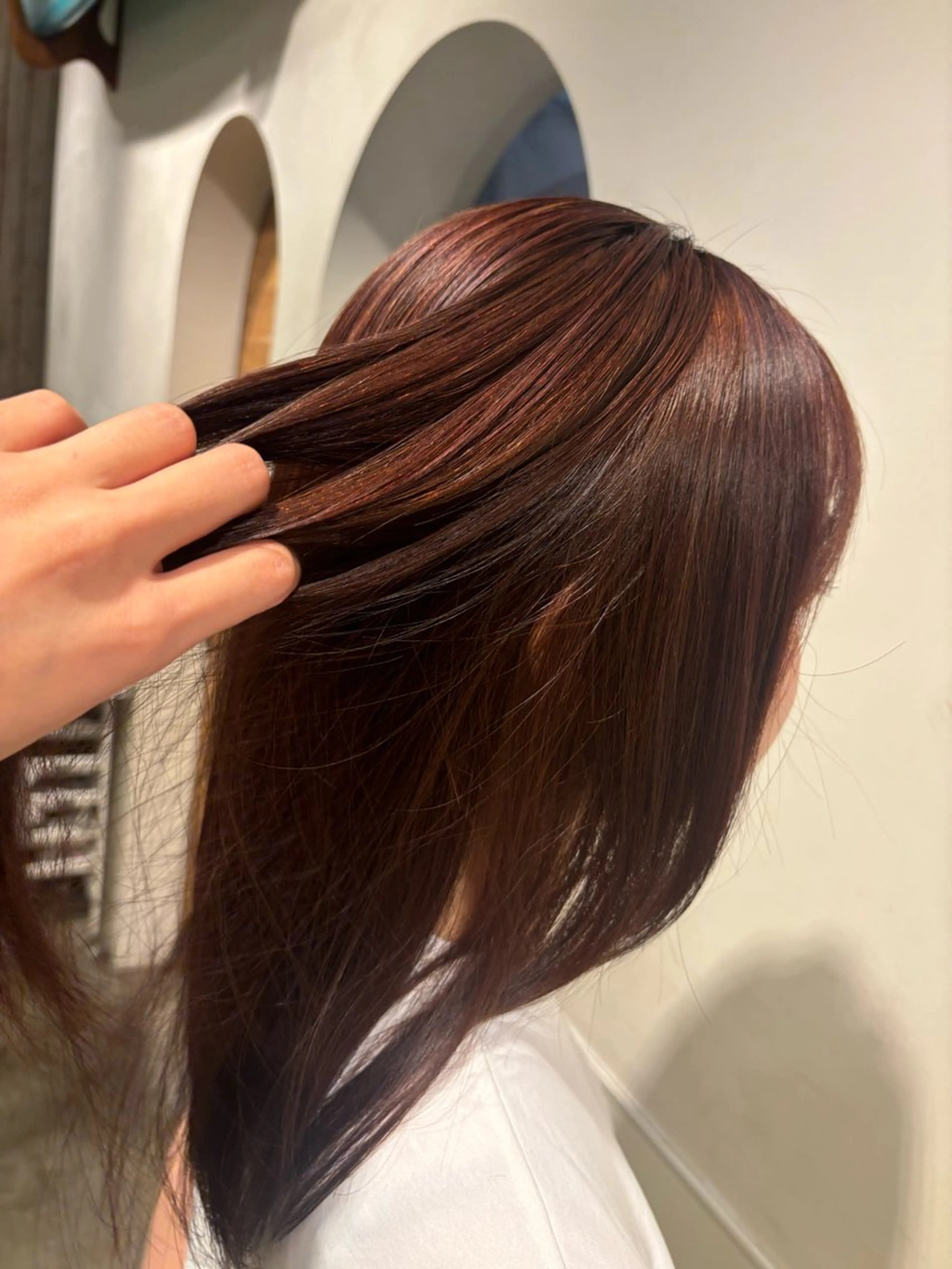 カラー オレンジ 石井 せなのヘアスタイル