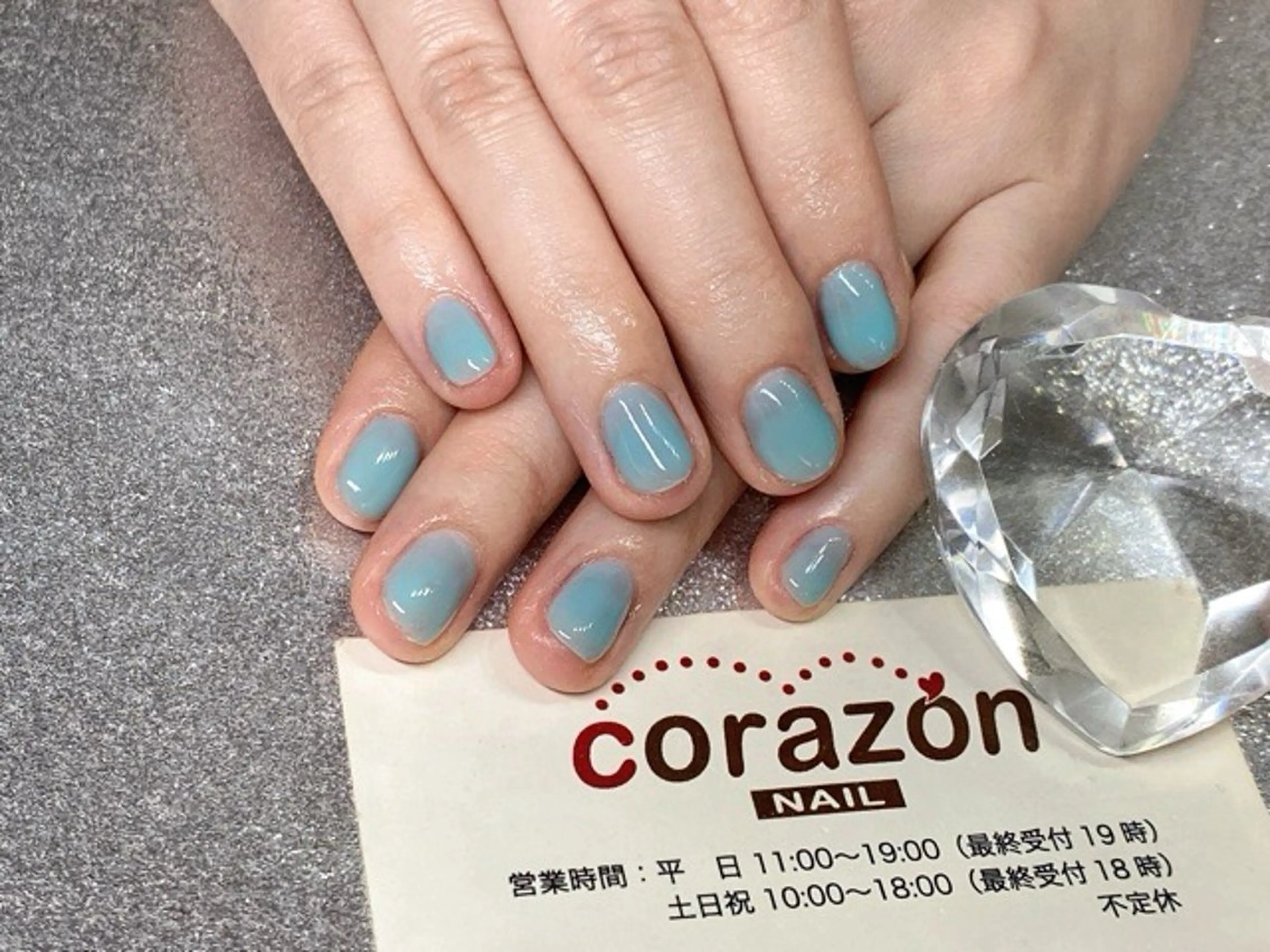 ネイル ジェルネイル 水色 ワンカラーネイル corazon所属・ネイリスト aicoのネイルデザイン