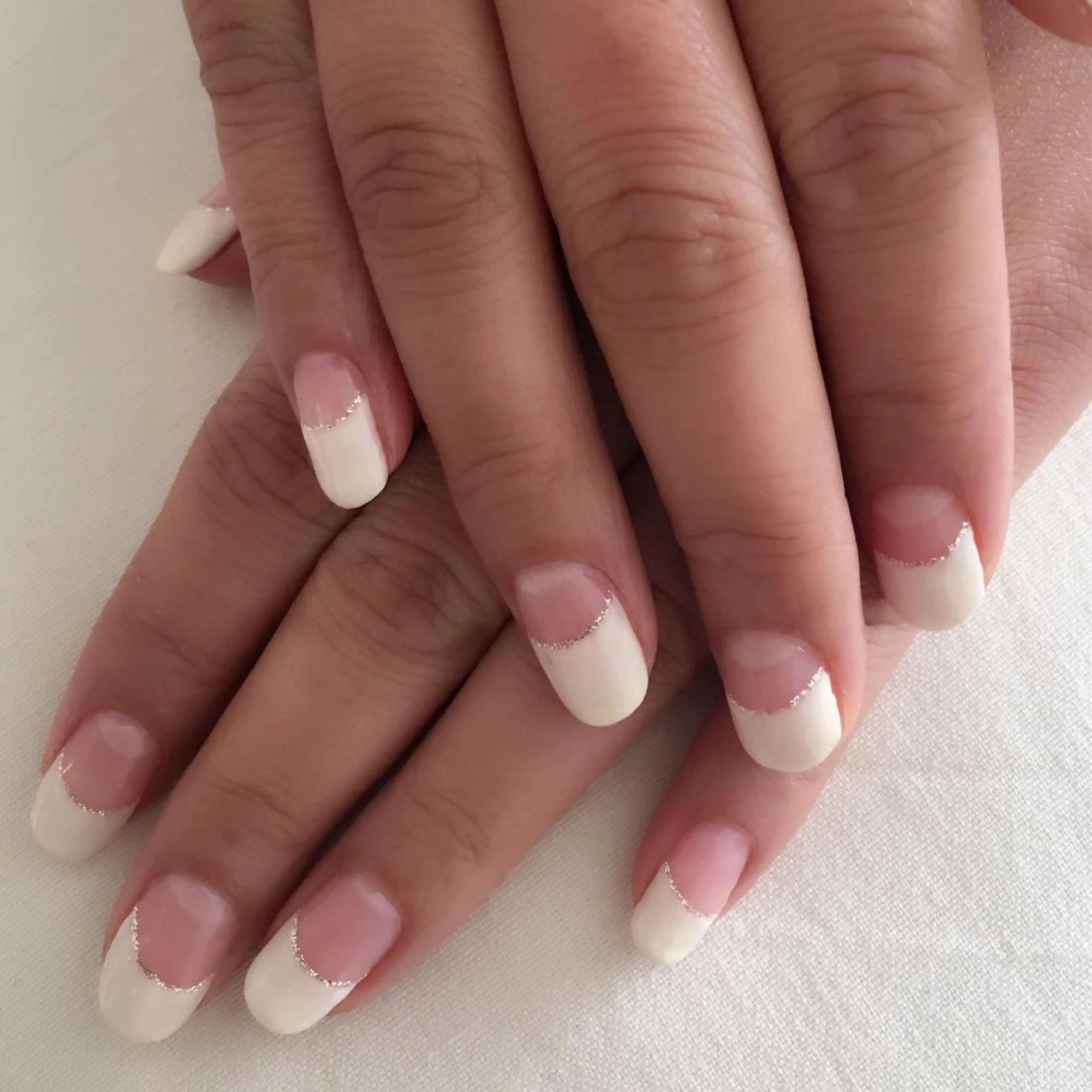 ネイル フレンチネイル ラメ(グリッター) Nono Nail ノノネイルのネイルデザイン