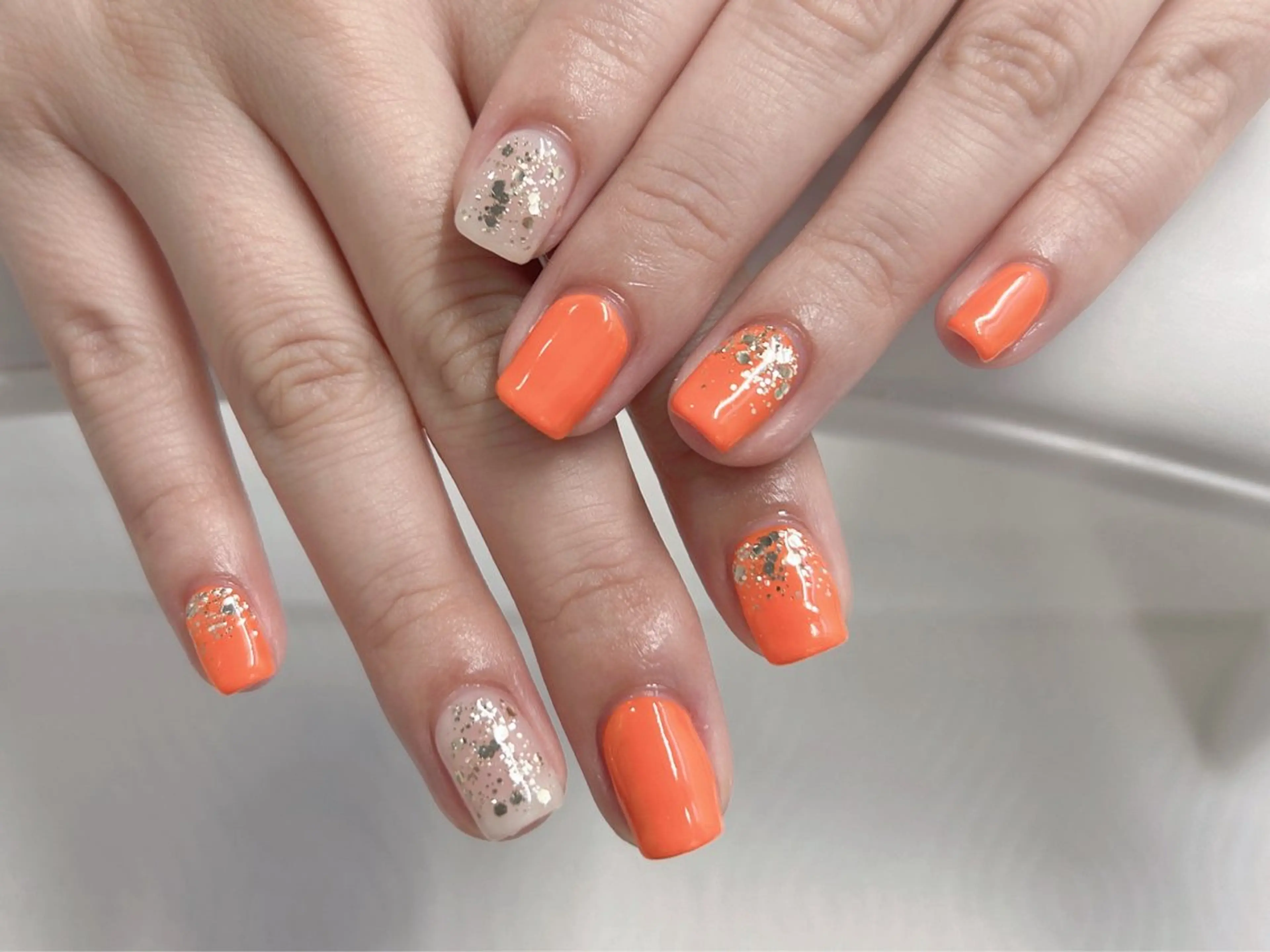 ネイル 桜ネイル グラデーション ラメ(グリッター) ラメグラデーション ニュアンスネイル ハンドネイル Forca total studio所属・Forca Airaのネイルデザイン