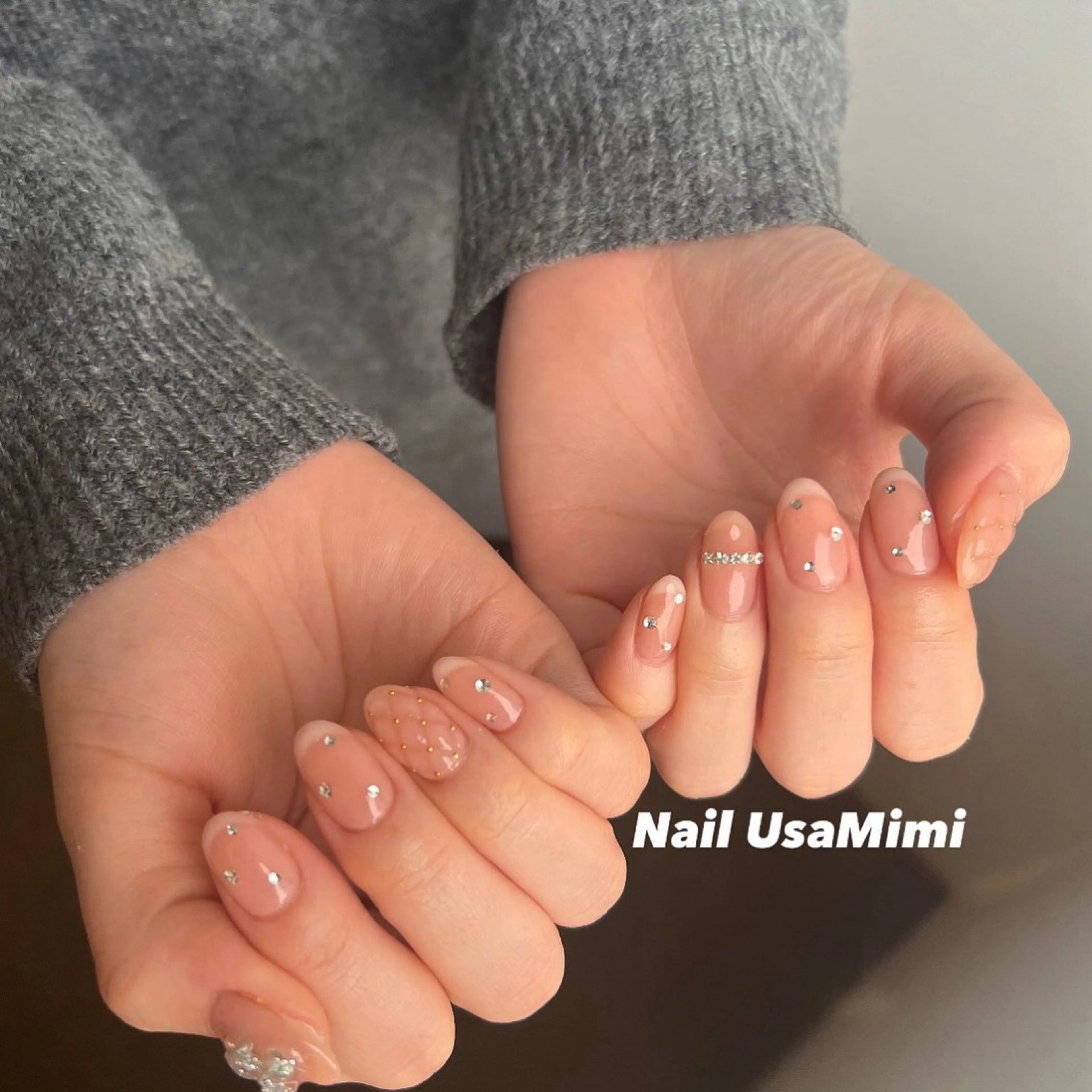 ネイル ジェルネイル 韓国ネイル マグネットネイル 持ち込み ワンカラーネイル 本町NailUsa Mimi RIKOのネイルデザイン