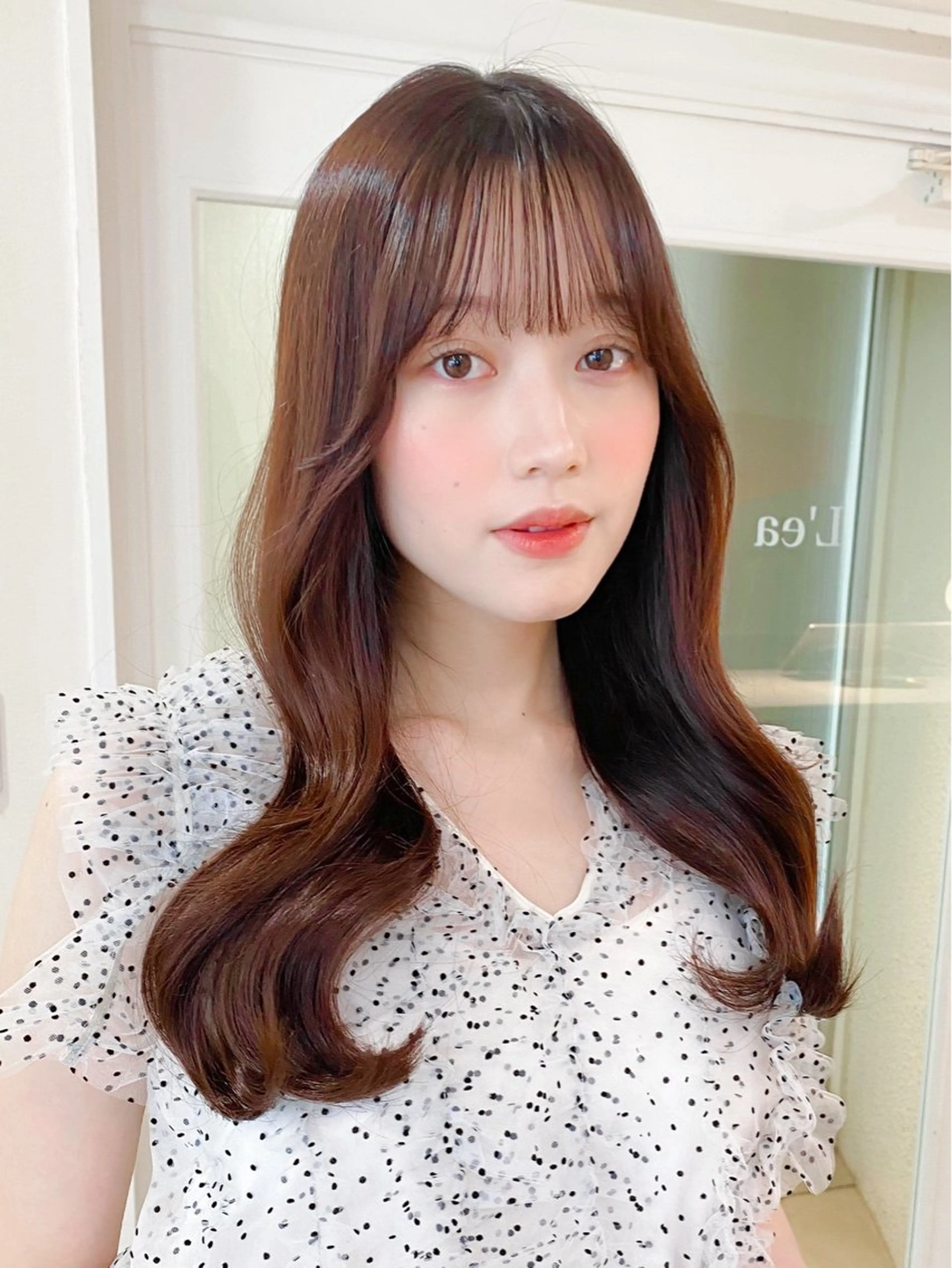 セミロング カラー ブラウンカラー マロンブラウン レイヤーカット kohana 🎀韓国ヘア🎀🤍のヘアスタイル