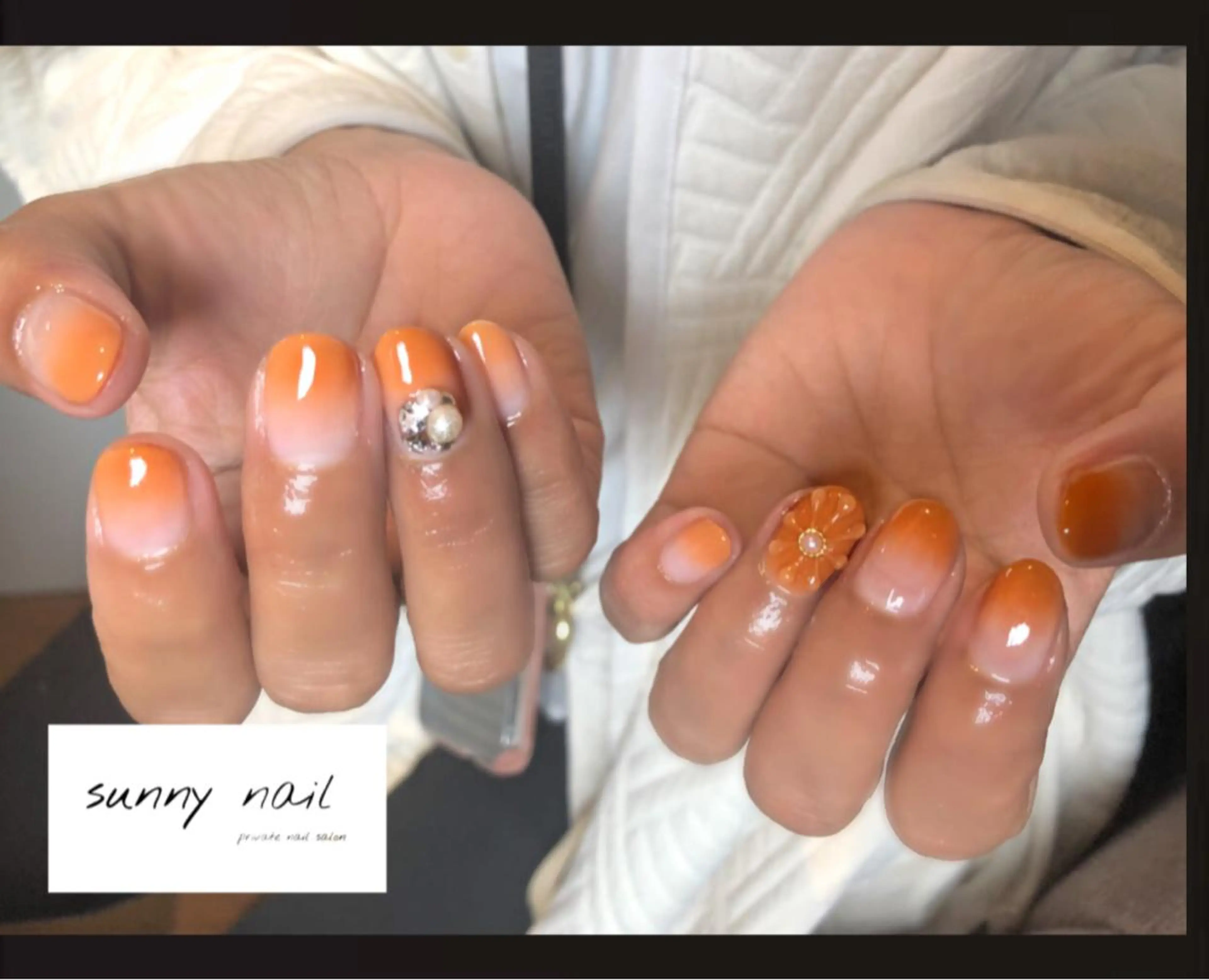 ネイル アートネイル フラワーネイル ジェルネイル グラデーション ニュアンスネイル sunny nailのネイルデザイン
