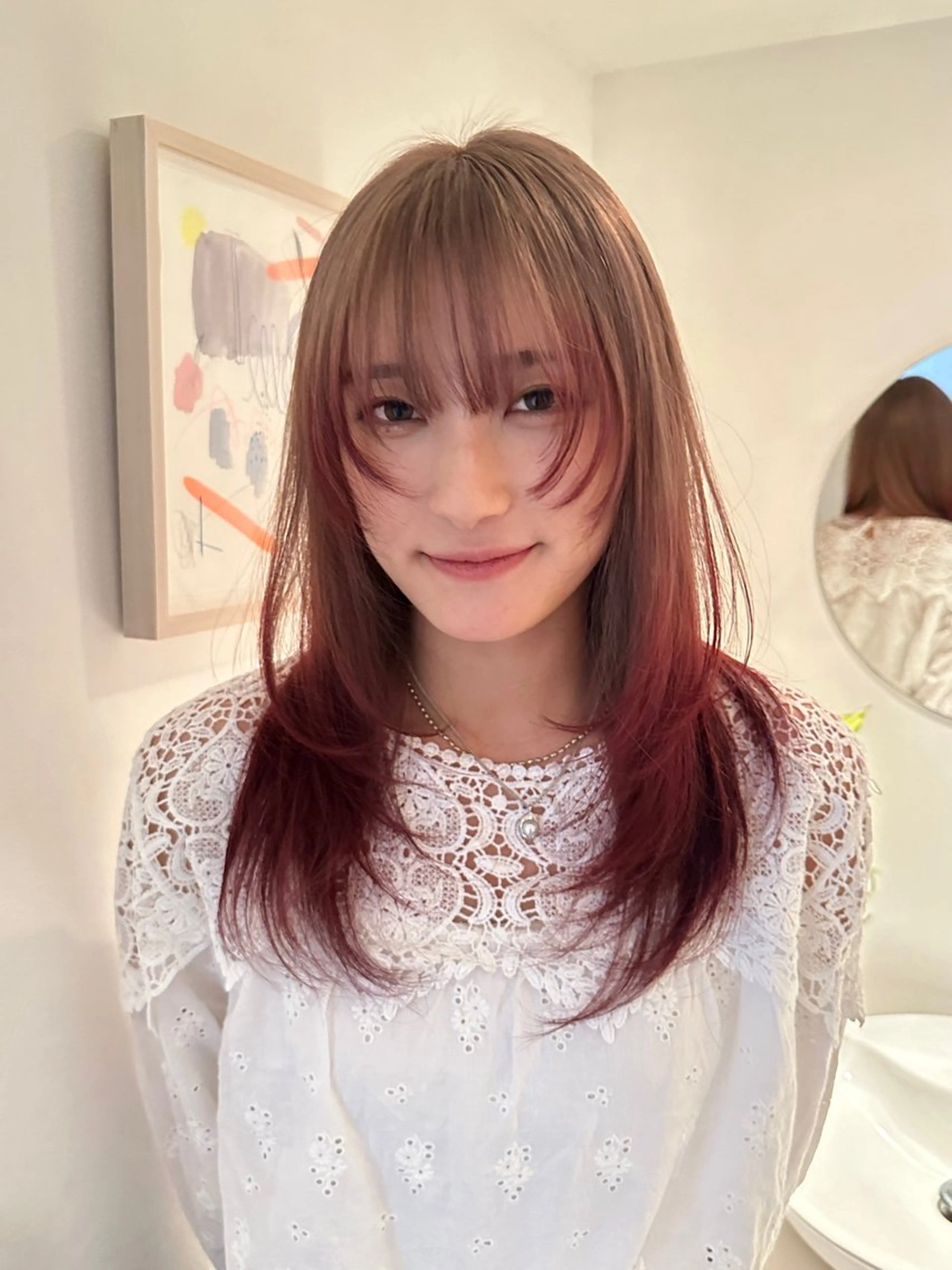 ミディアム カラー ベージュカラー デザインカラー 磯　亜由香🌼 ブリーチ/ボブカットのヘアスタイル