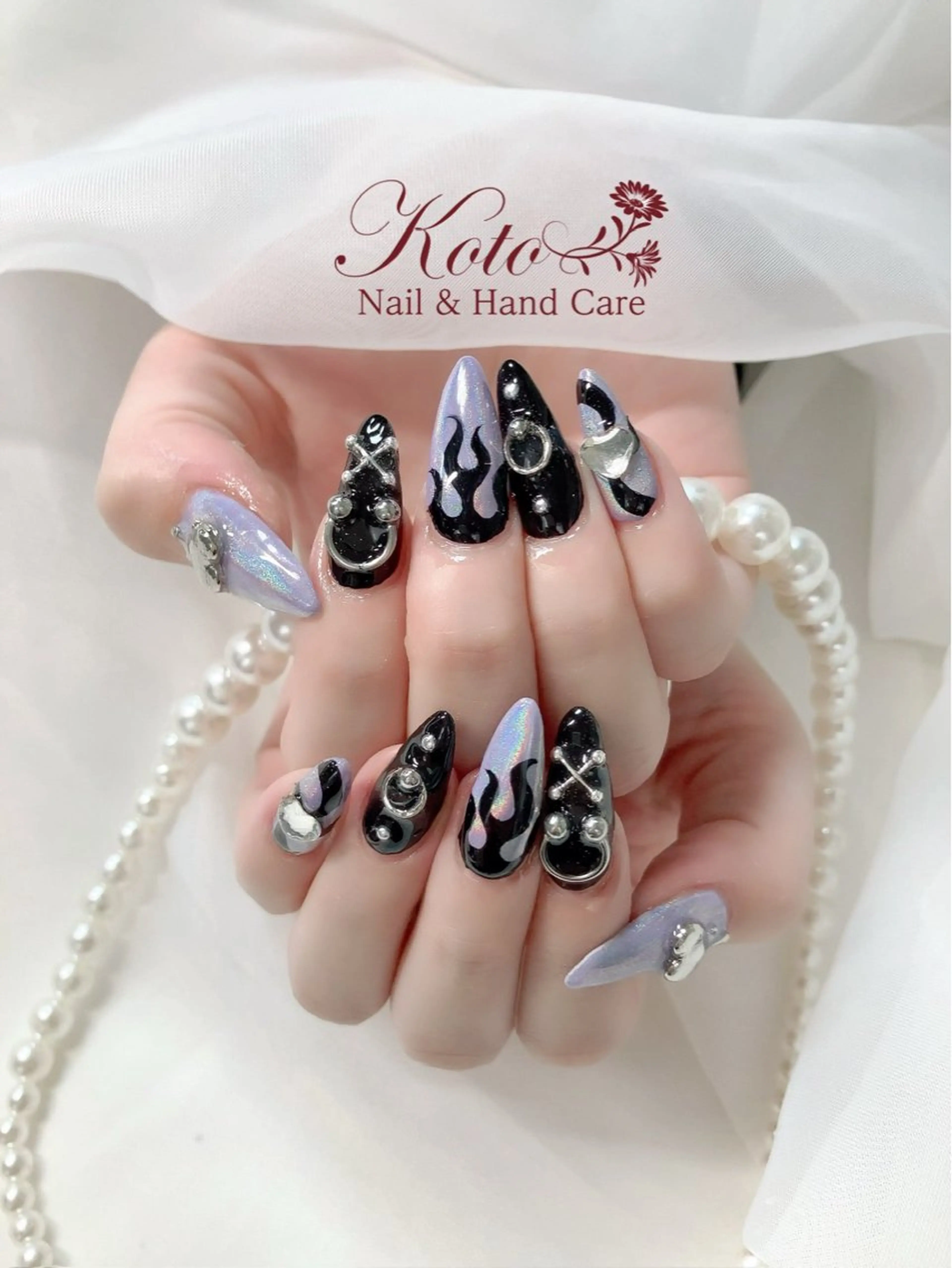 ネイル 長さ出し ジェルネイル 持ち込み ニュアンスネイル 赤色 ハンドネイル Nail Salon KOTOのネイルデザイン