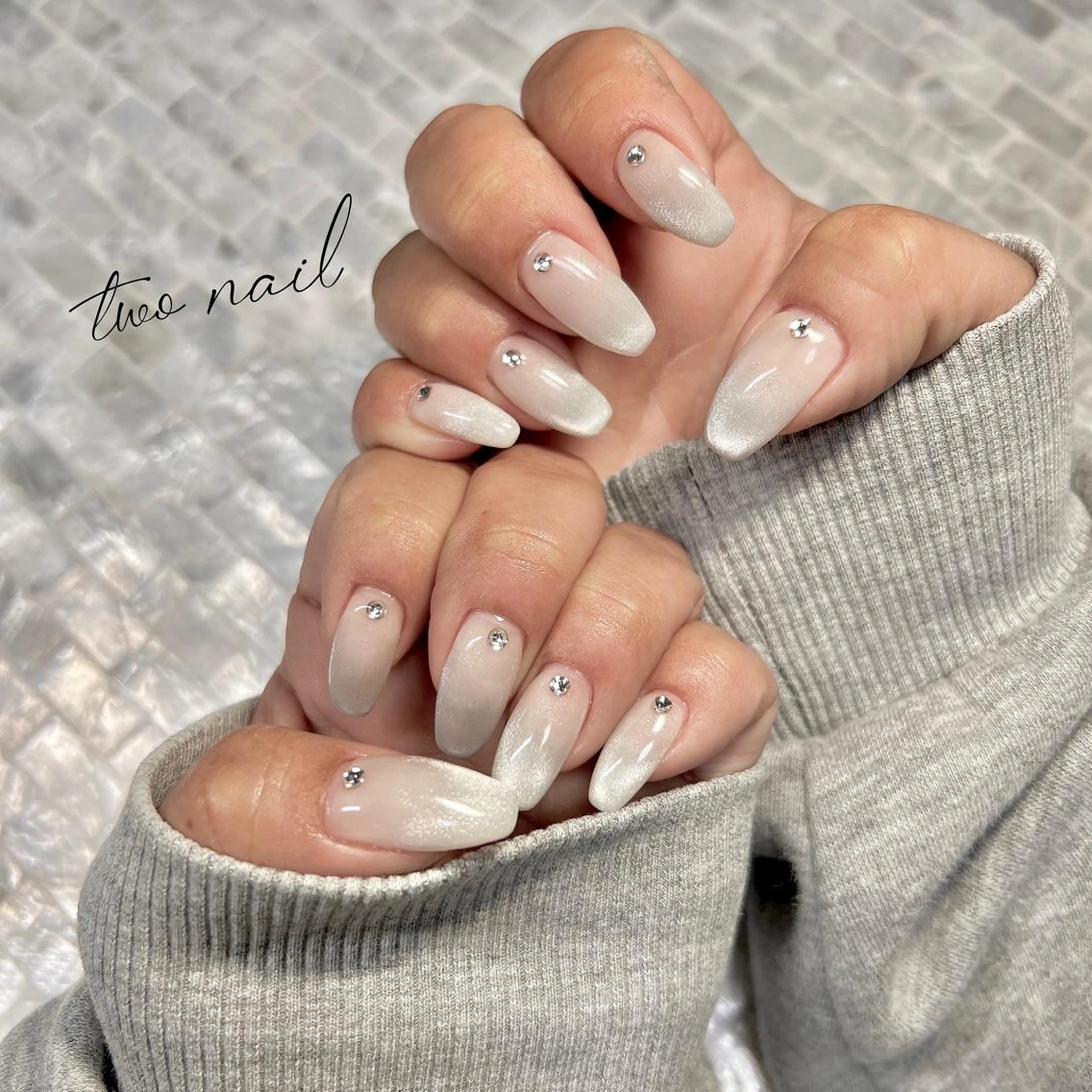 ネイル アートネイル フットネイル ハート マグネットネイル ニュアンスネイル two nailのネイルデザイン