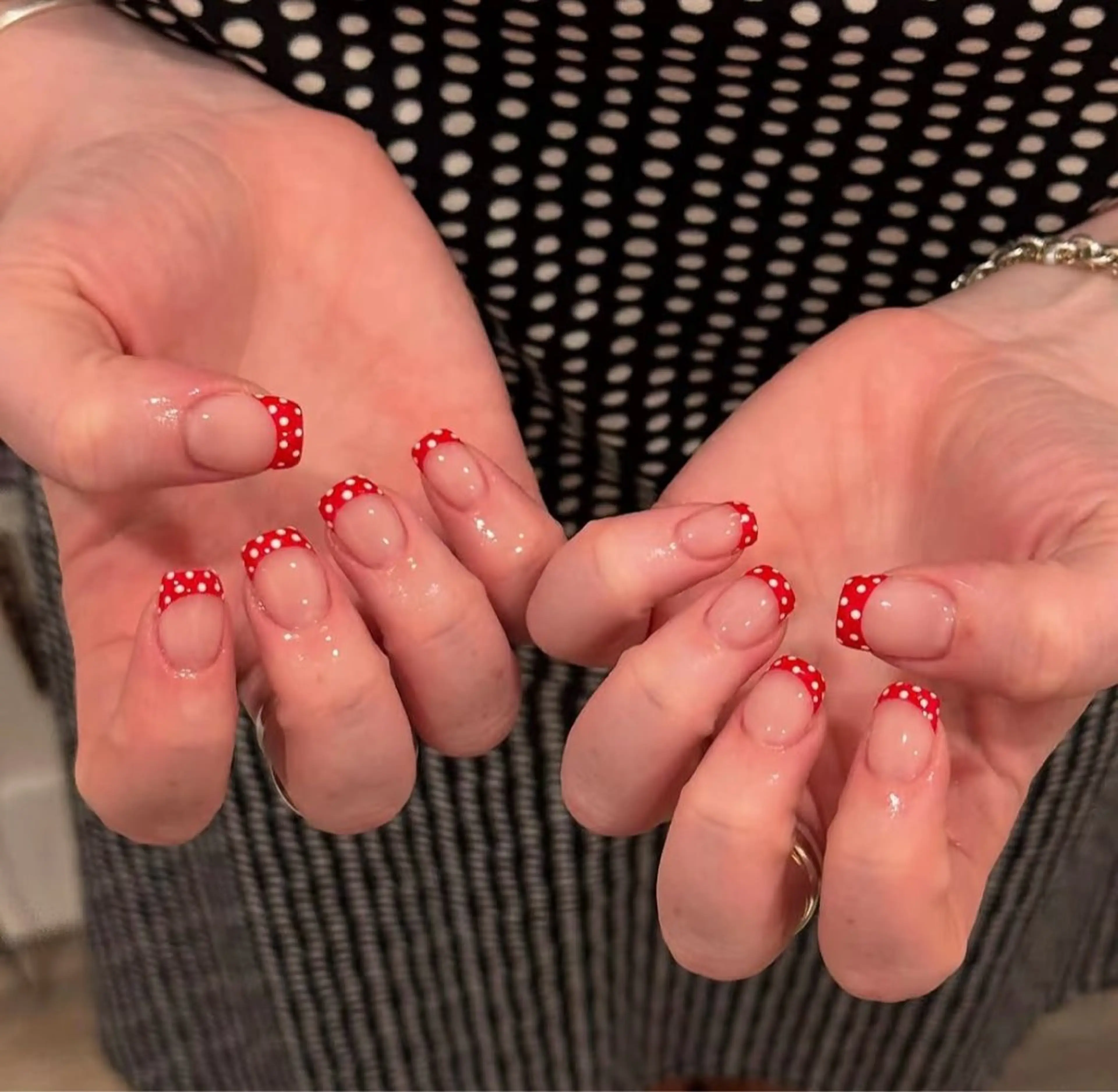 ✨ ドットフレンチネイル ✨「クラシックで可愛いデザインが好き」「さりげなく個性を出したい」という方におすすめですの写真