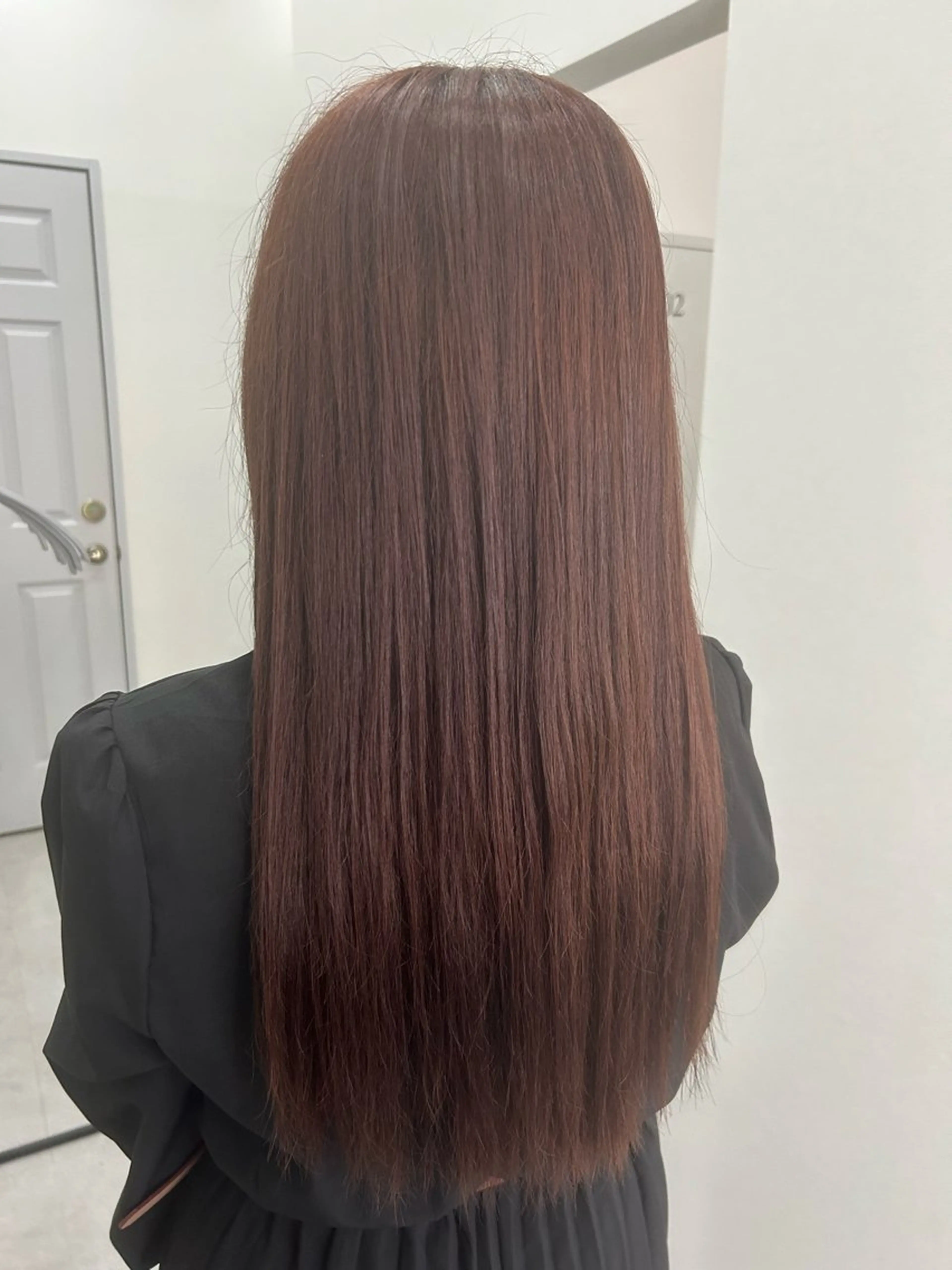 ロング カラー ブラウンカラー ピンクカラー ピンクブラウン 青山 遥香のヘアスタイル