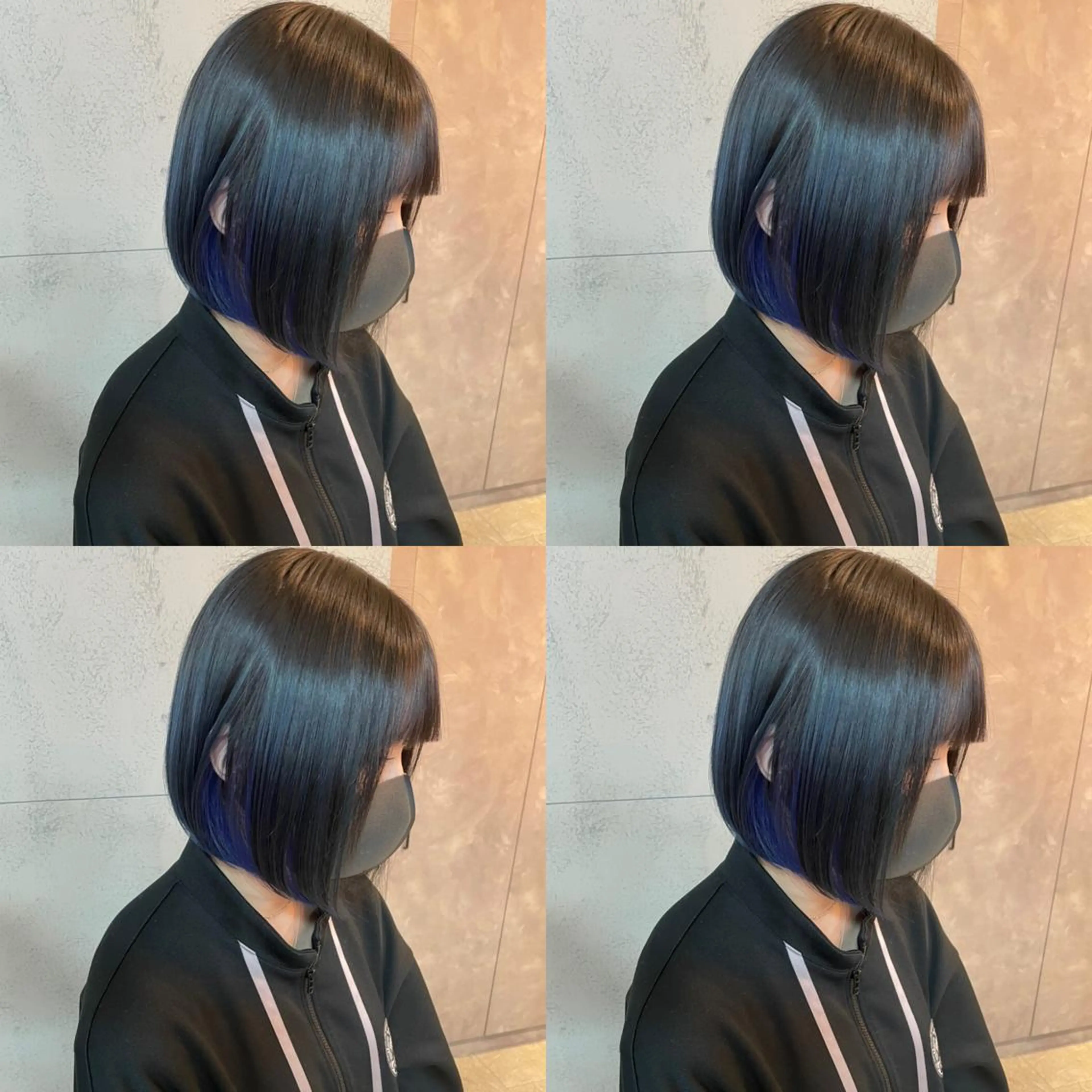 ミディアム カラー ブルーカラー インナーカラー カット ヘアカラー トリートメント ヘアセット 💜ハイトーン💛 マジカルかいちゃんのヘアスタイル