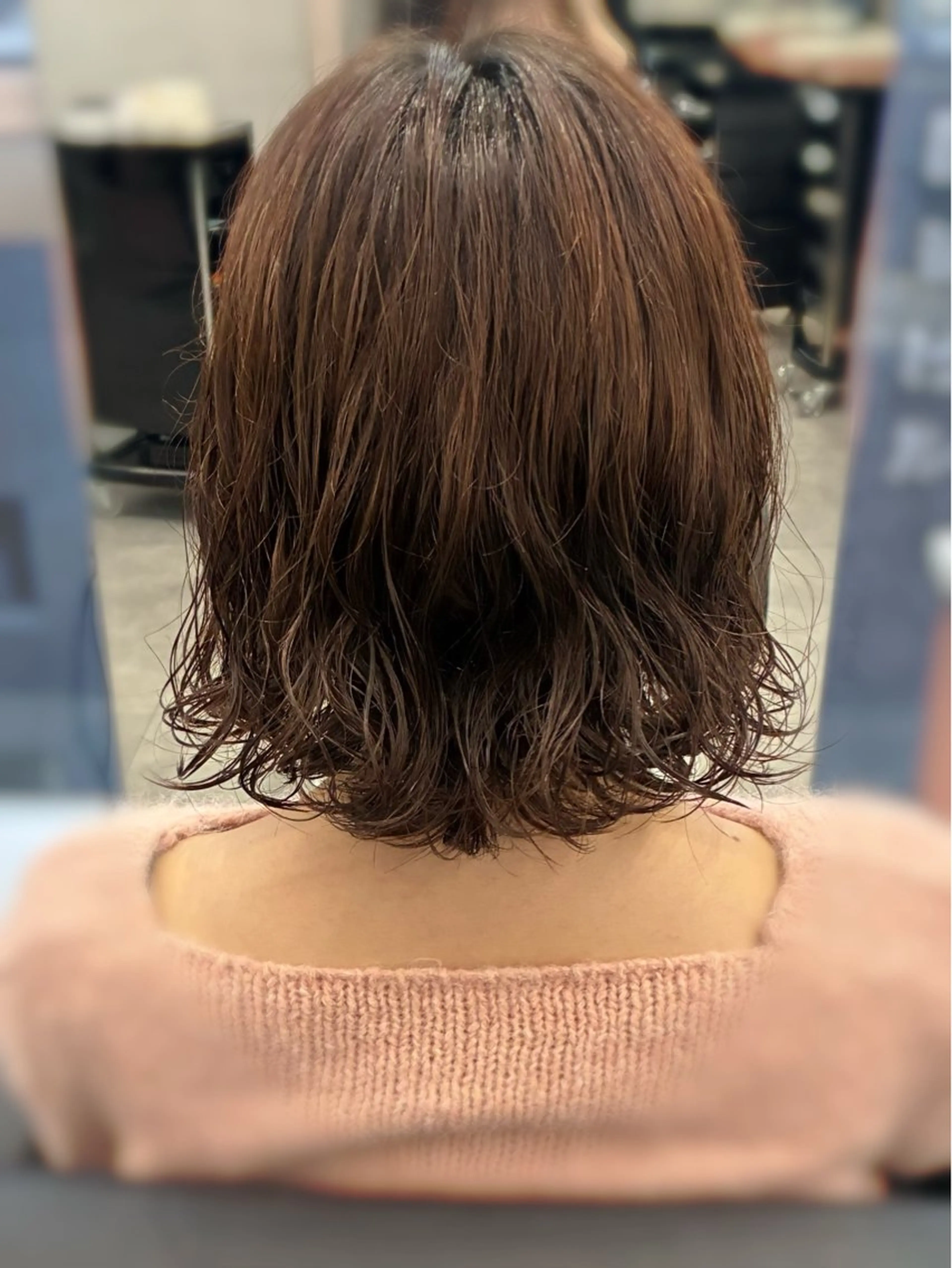 ミディアム パーマ ミディアムパーマ ボブ カット パーマ 田中 鈴乃のヘアスタイル