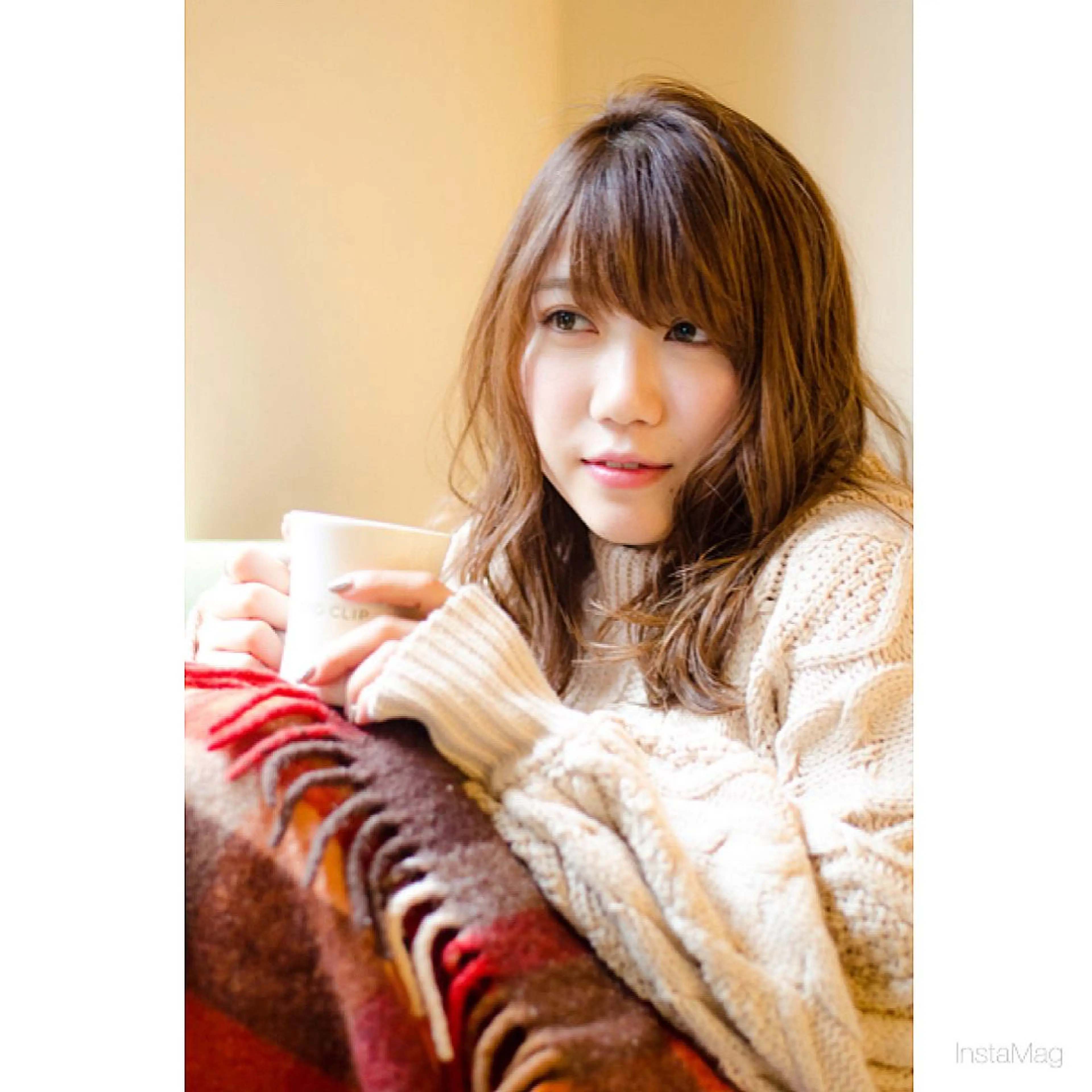 セミロング パーマ セミロングパーマ カット トリートメント 岩間 香純のヘアスタイル