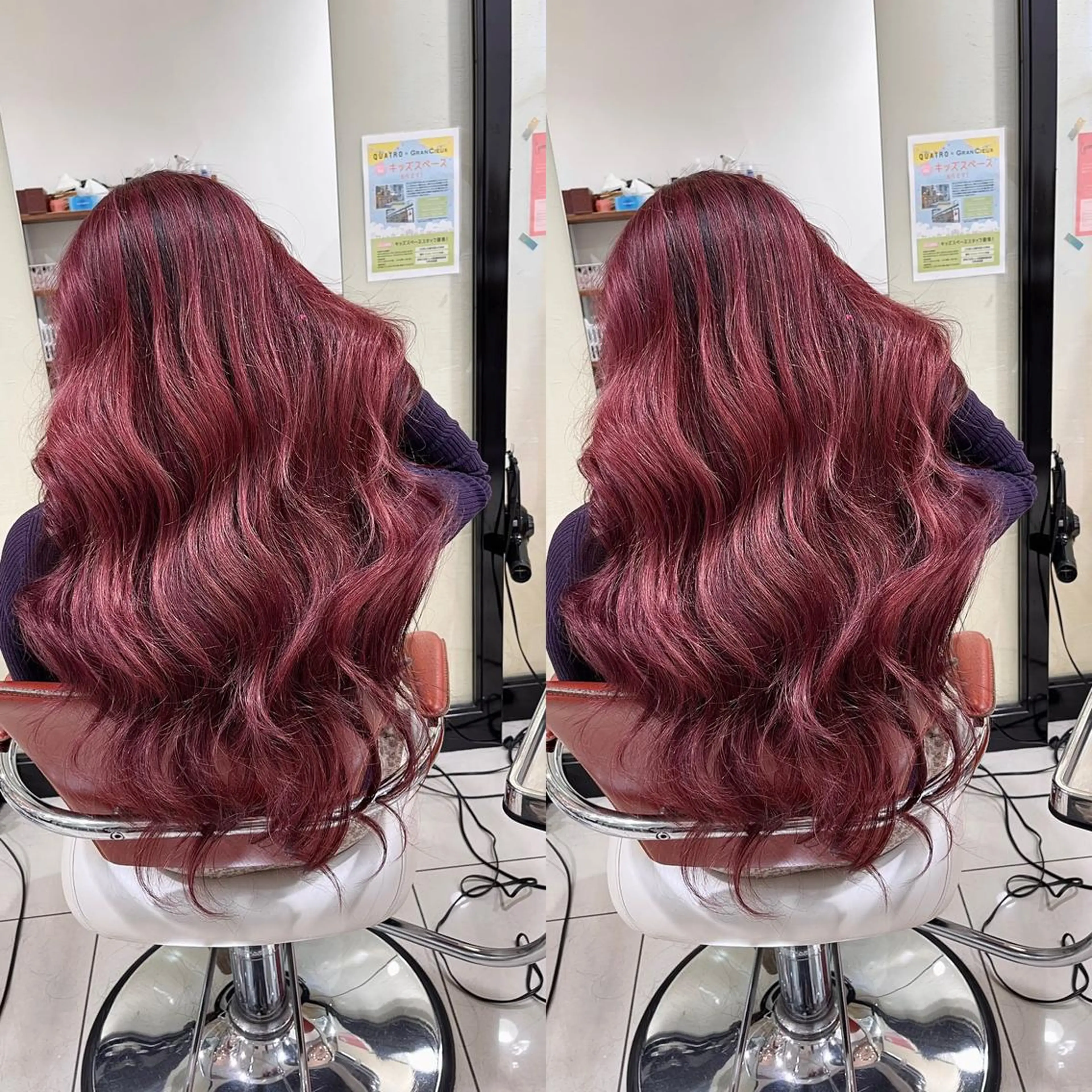 セミロング カット ヘアカラー Y Uのヘアスタイル