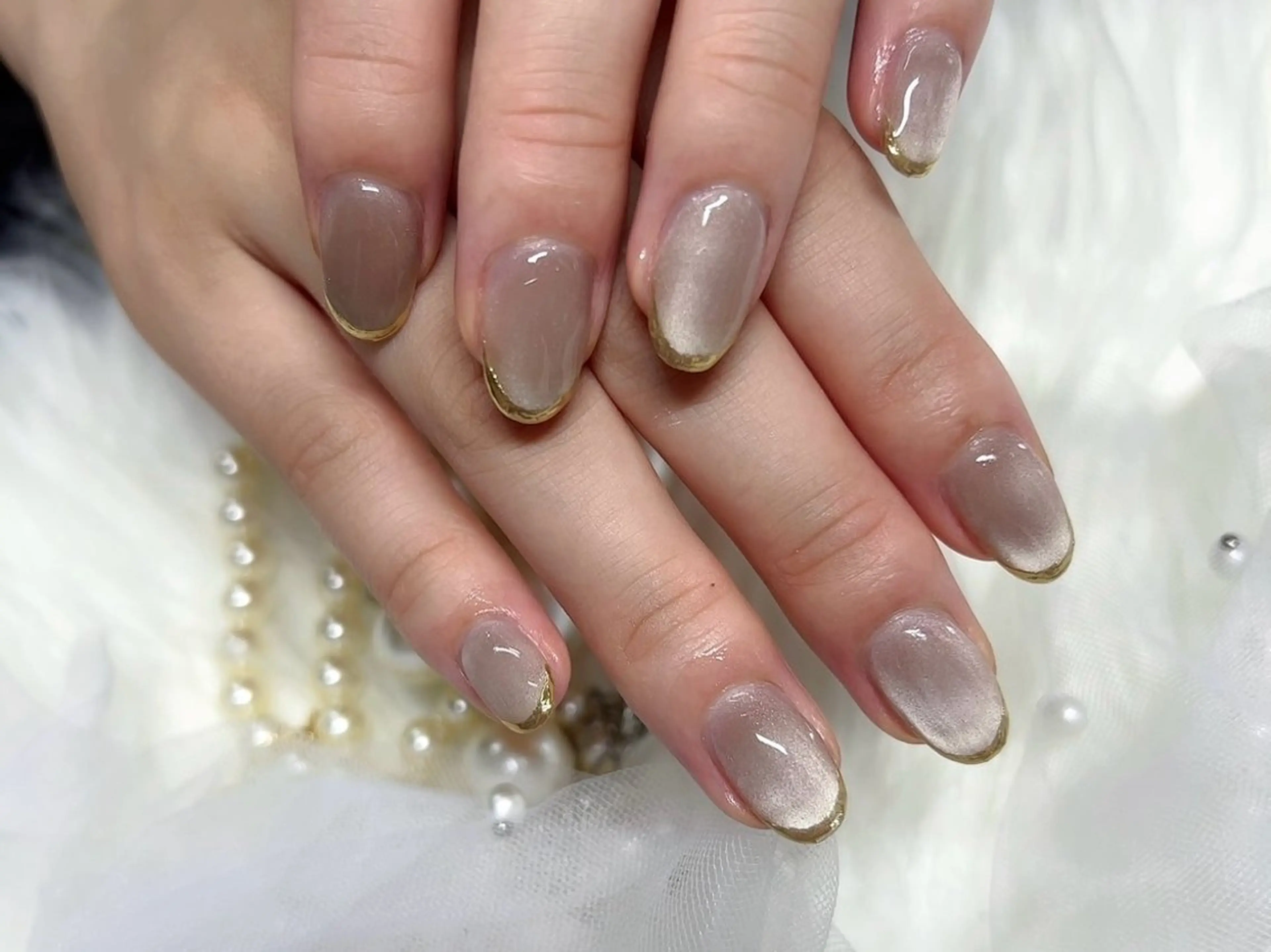 ネイル フレンチネイル マグネットネイル ミラーネイル my nail plus野江内代のネイルデザイン