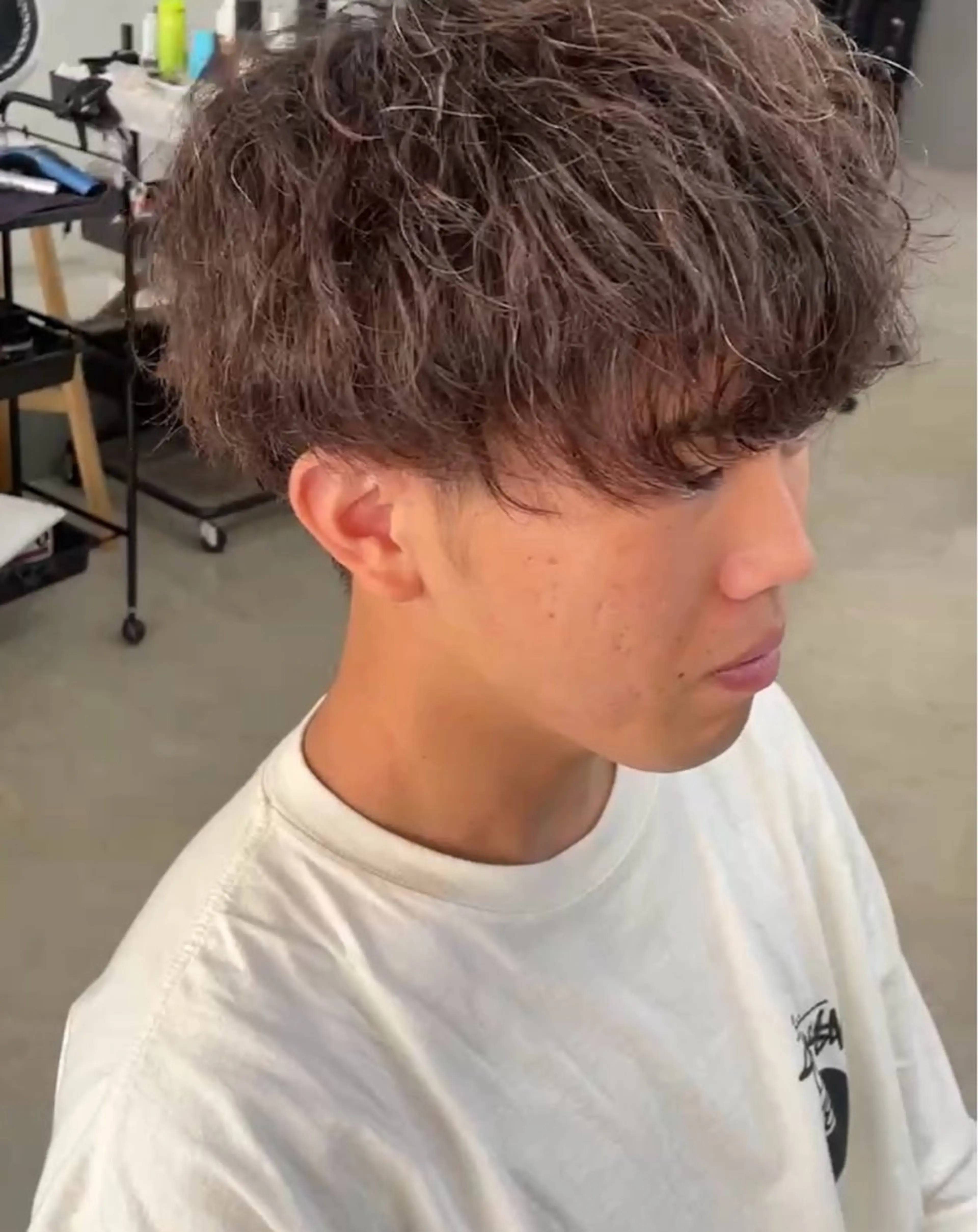 ショート パーマ メンズ カット パーマ メンズ専門サロン wokeのヘアスタイル