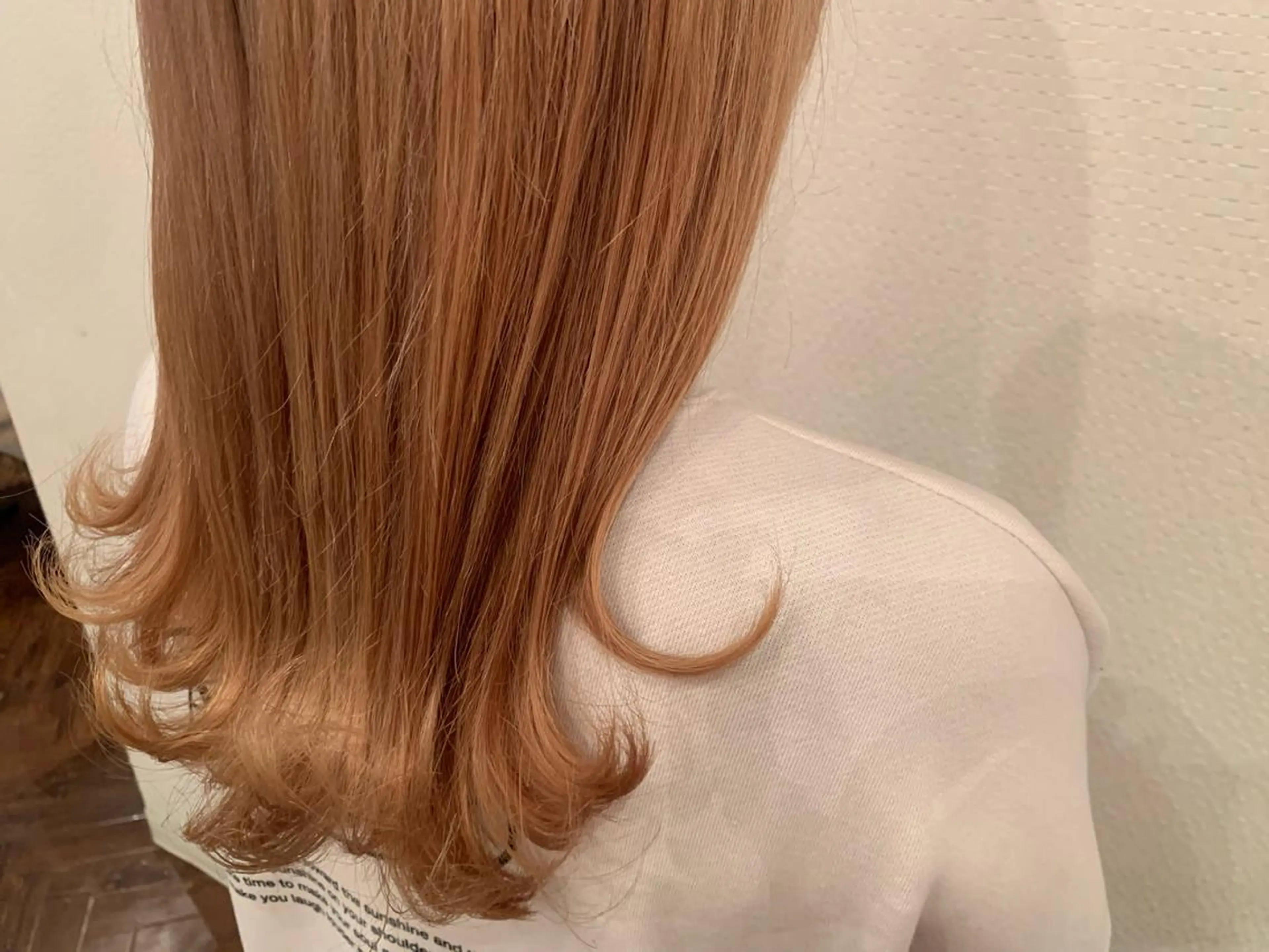 ロング カラー ベージュカラー ピンクカラー ピンクベージュ カット ヘアカラー あべ ゆうかのヘアスタイル