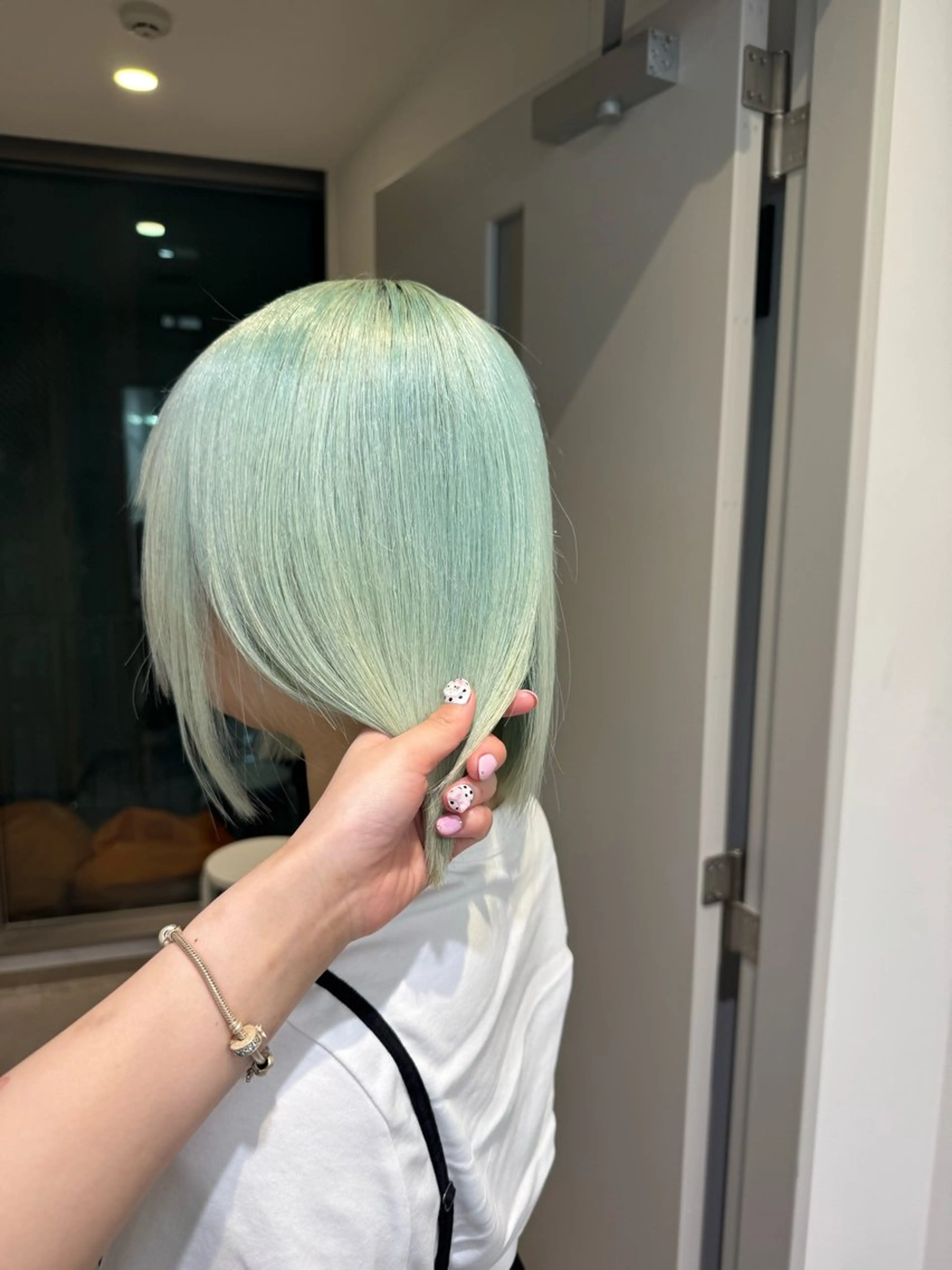 ショート カラー ミント ヘアカラー ハイトーン/ピンク カラー/めい🎀のヘアスタイル