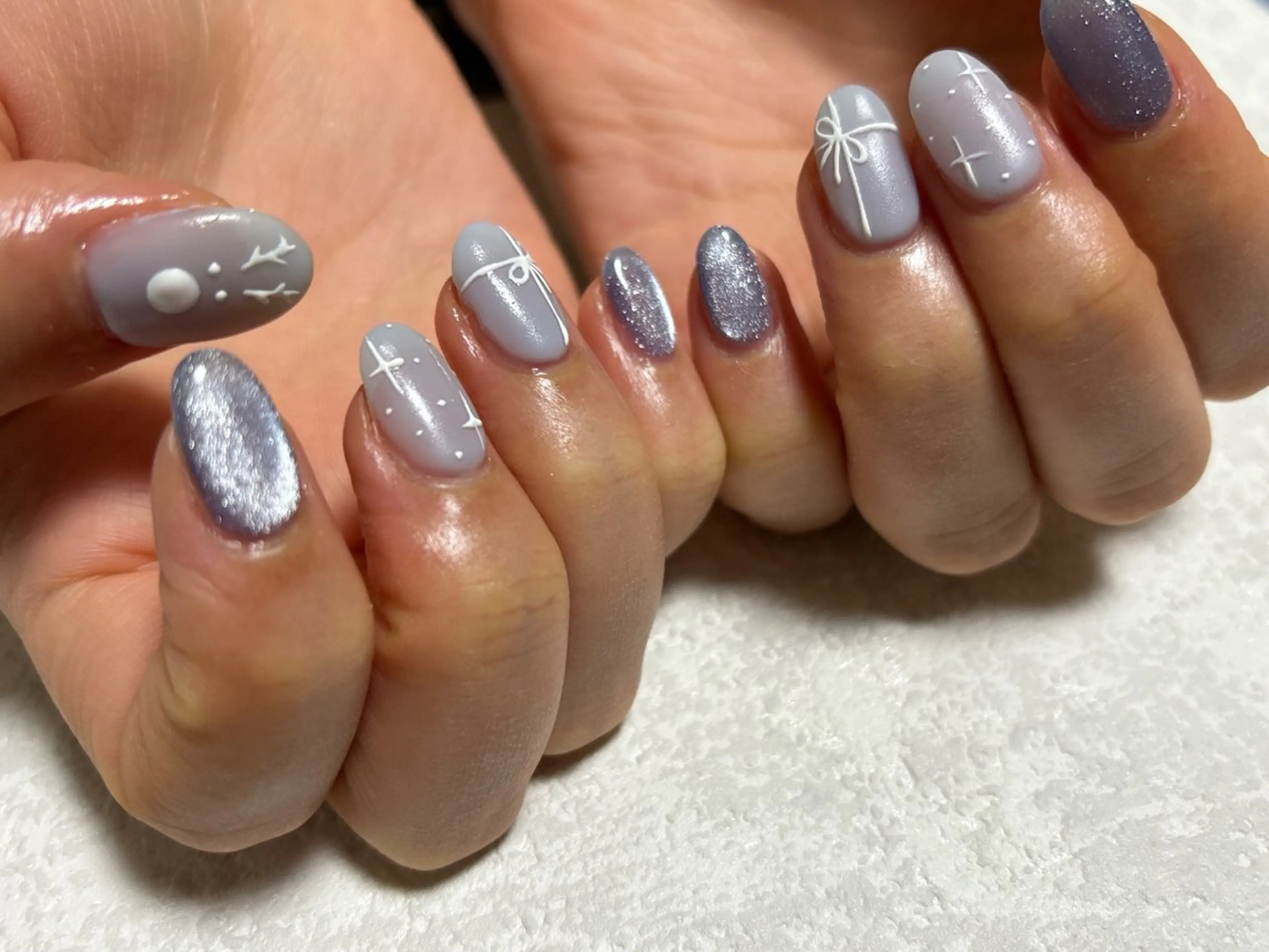 ネイル オーロラネイル フットネイル フレンチネイル ジェルネイル 韓国ネイル kiki nail 二子玉川のネイルデザイン