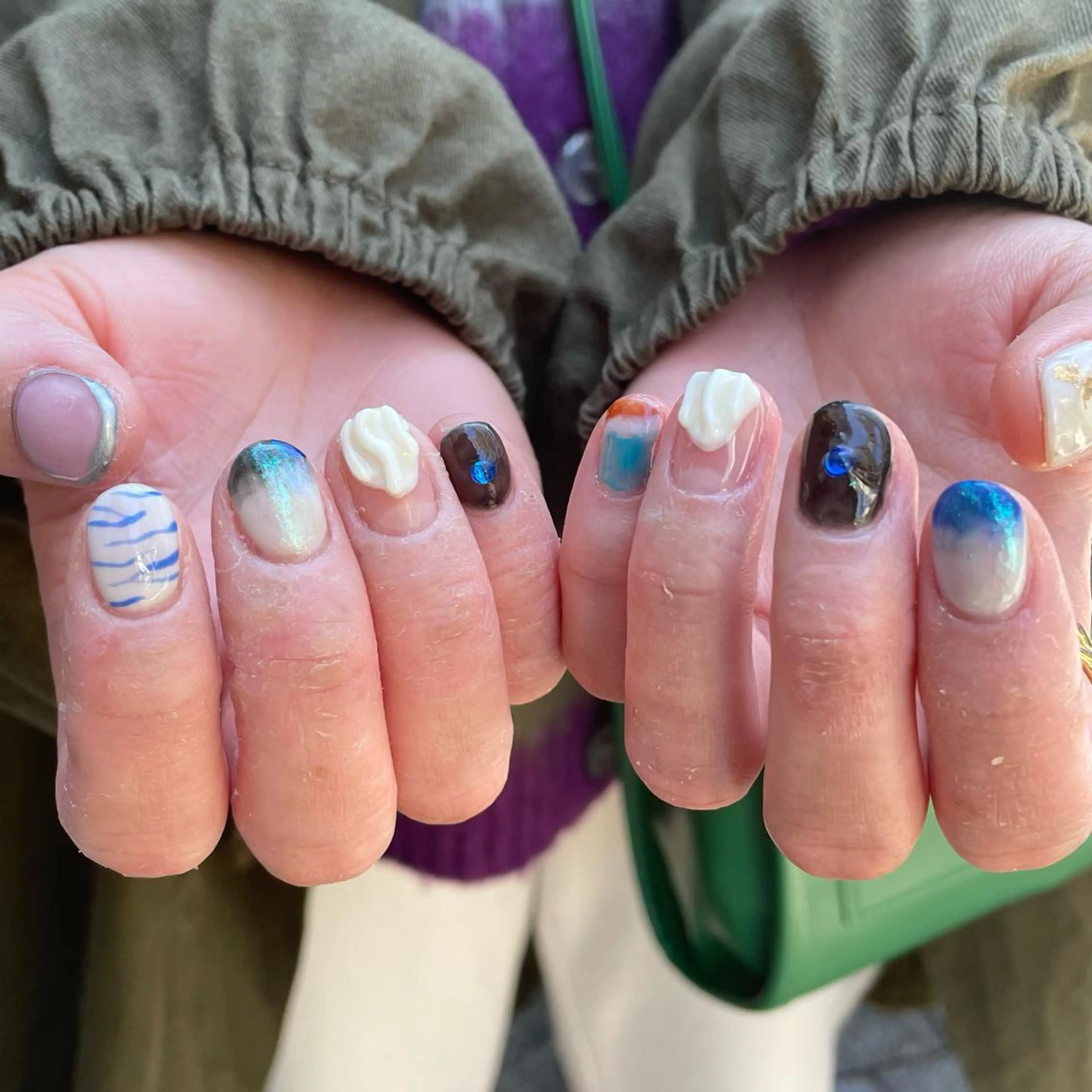 ネイル ジェルネイル パラジェル ハンドネイル 淡色ネイル 🎀moeのネイルデザイン