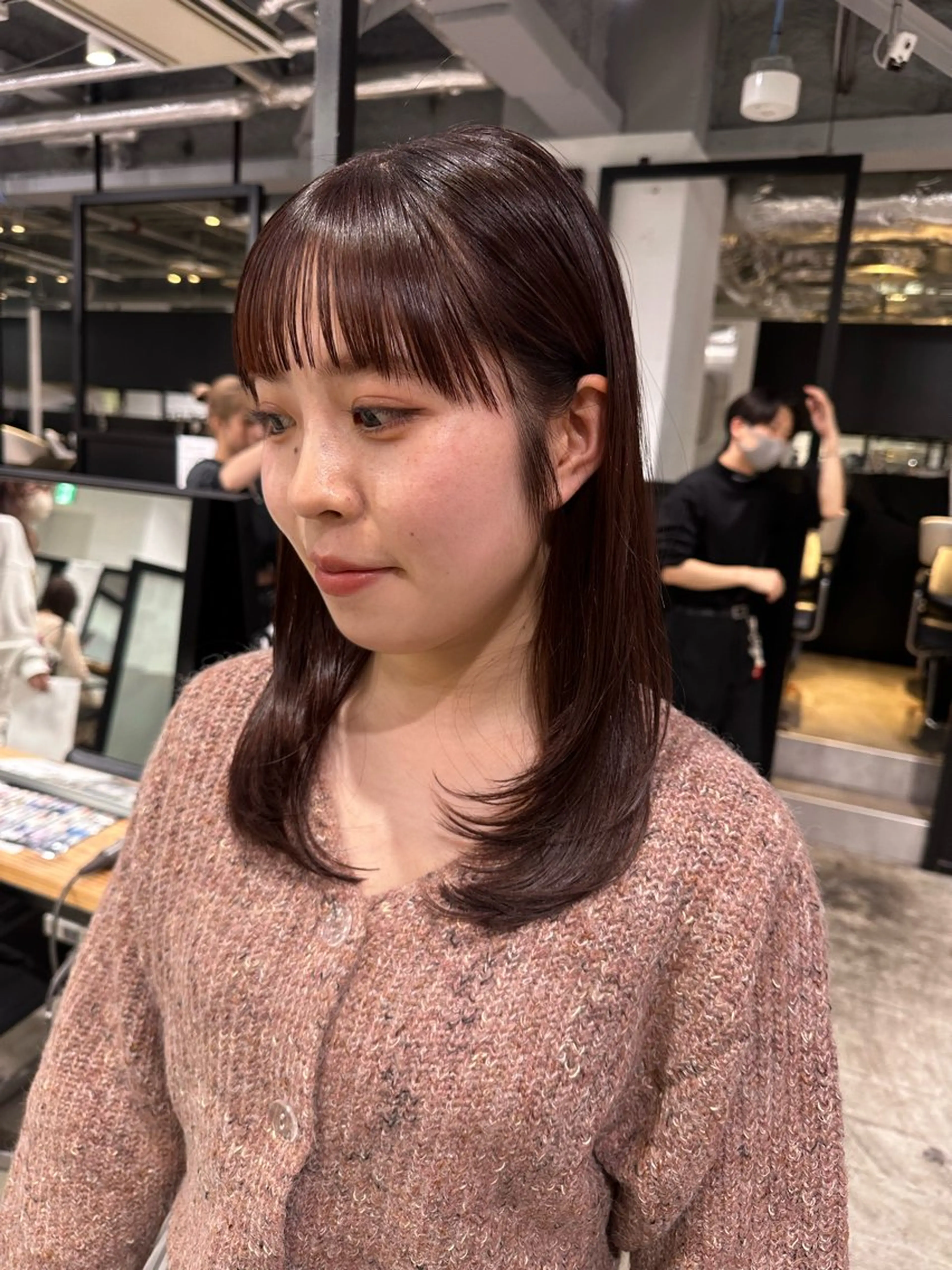 ミディアム 🌷モア 🌷暖色カラー・ボブのヘアスタイル