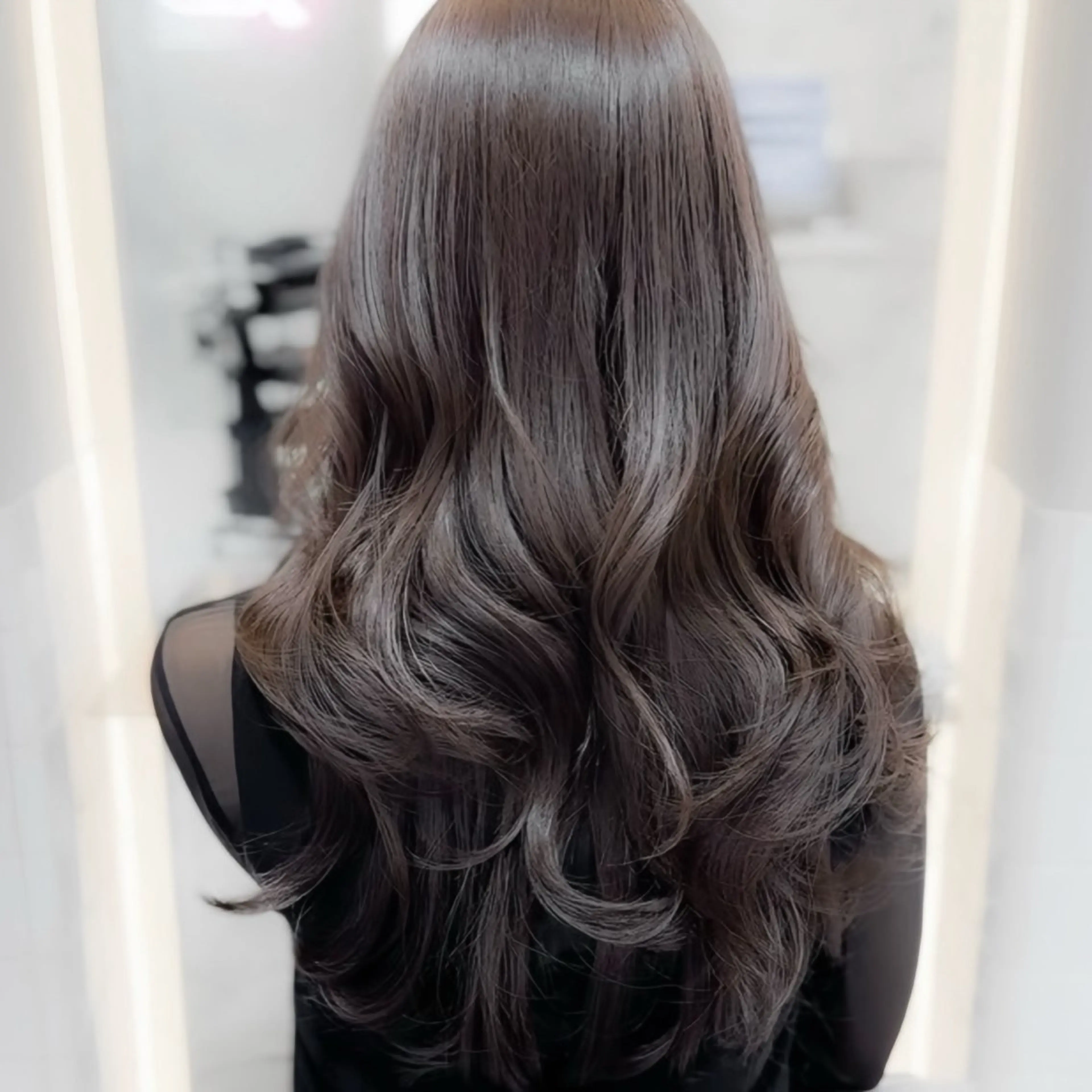 ロング カラー ヘアアレンジ ブラウンカラー チョコレートブラウン 透明感カラー 韓国風ヘア レイヤーカット 韓国/ワンホン/新宿 /Rumiのヘアスタイル