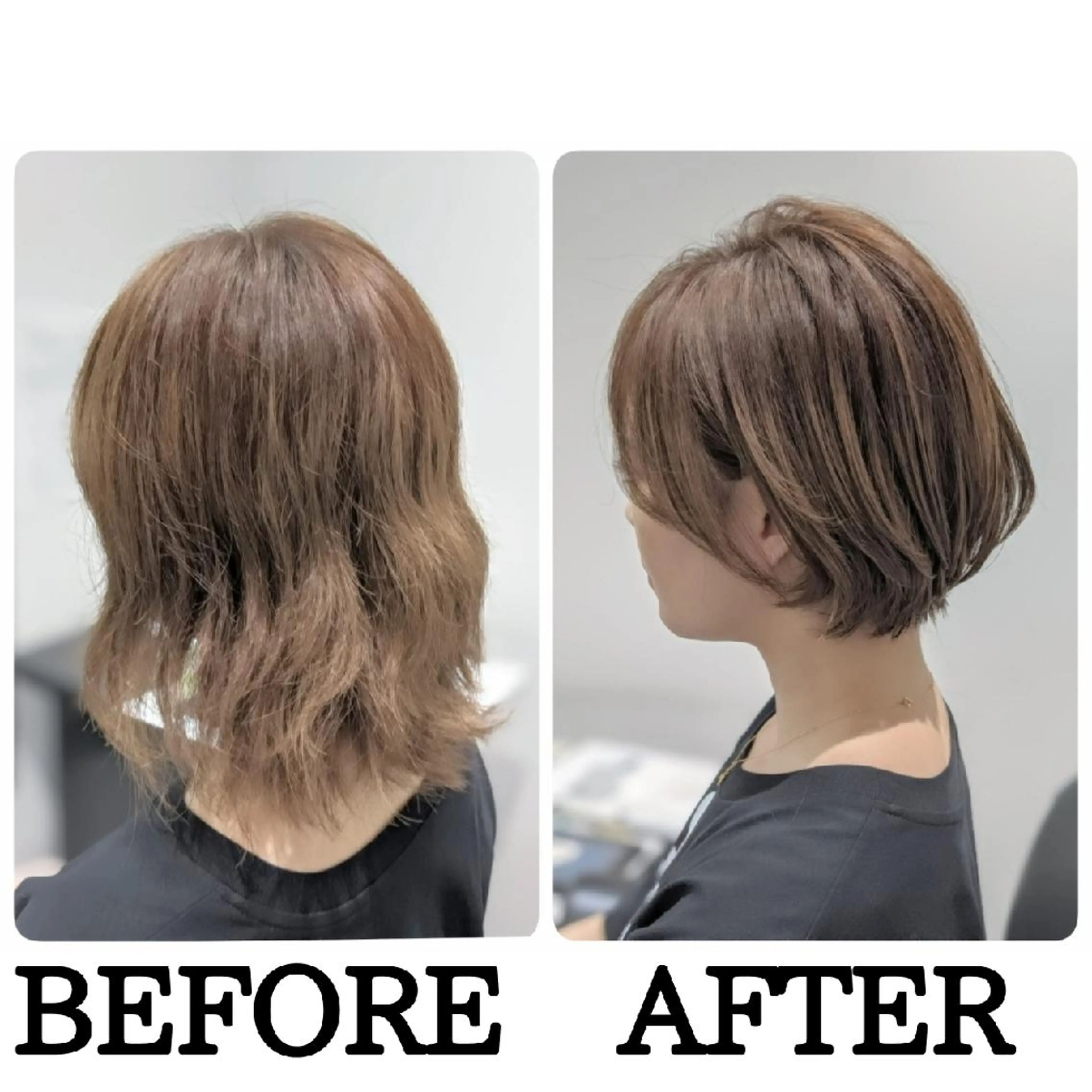 ショート ボブレイヤー アッシュ ボブ くせ毛 天使の羽バング・フェザーバング カット 心斎橋難波本店　店長 THE ECT 中尾のヘアスタイル