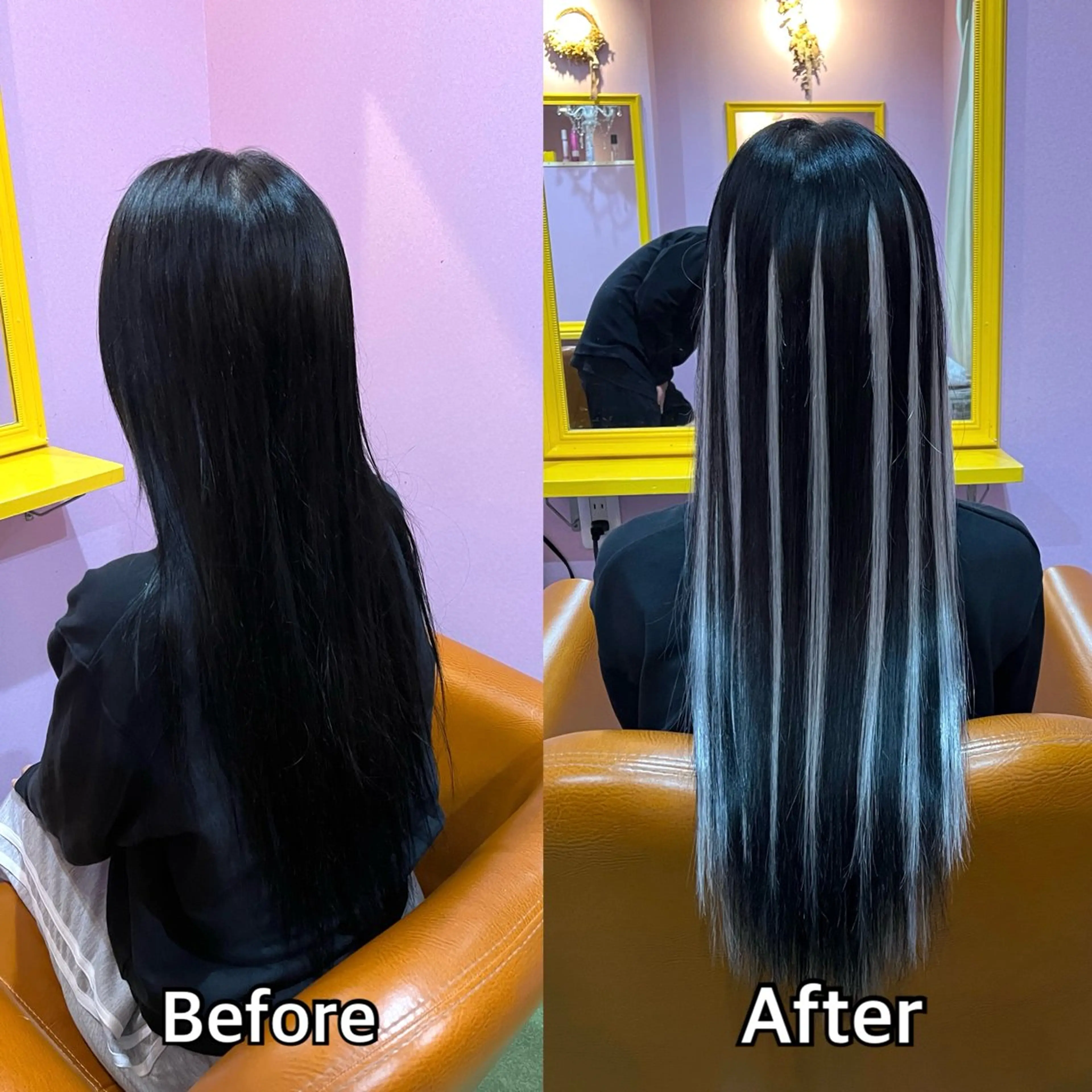 ロング エクステ シール＋ちび編み込み エクステ梅田🐨のヘアスタイル